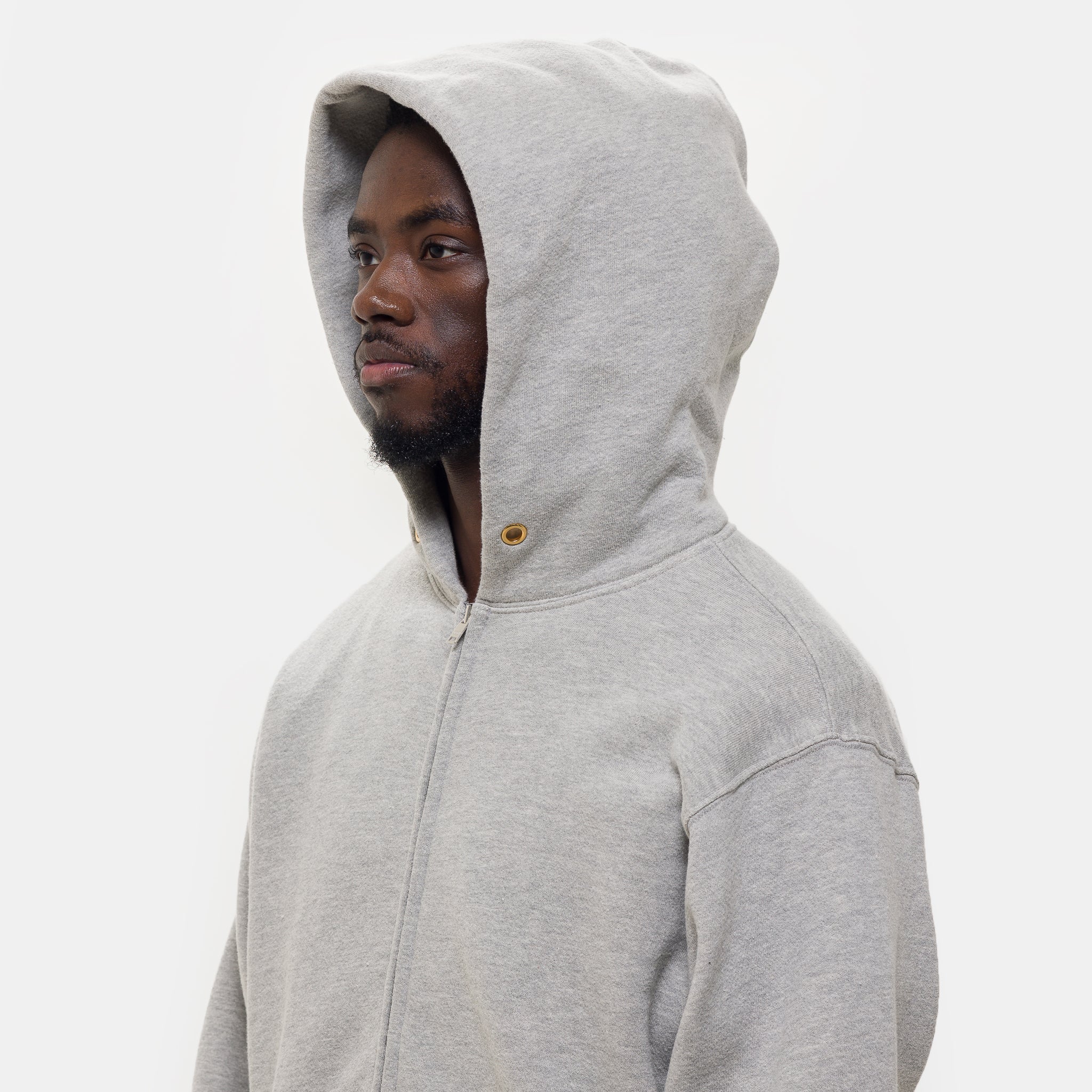 Heavyweight Zip Hoodie in Heather Grey - Image 4