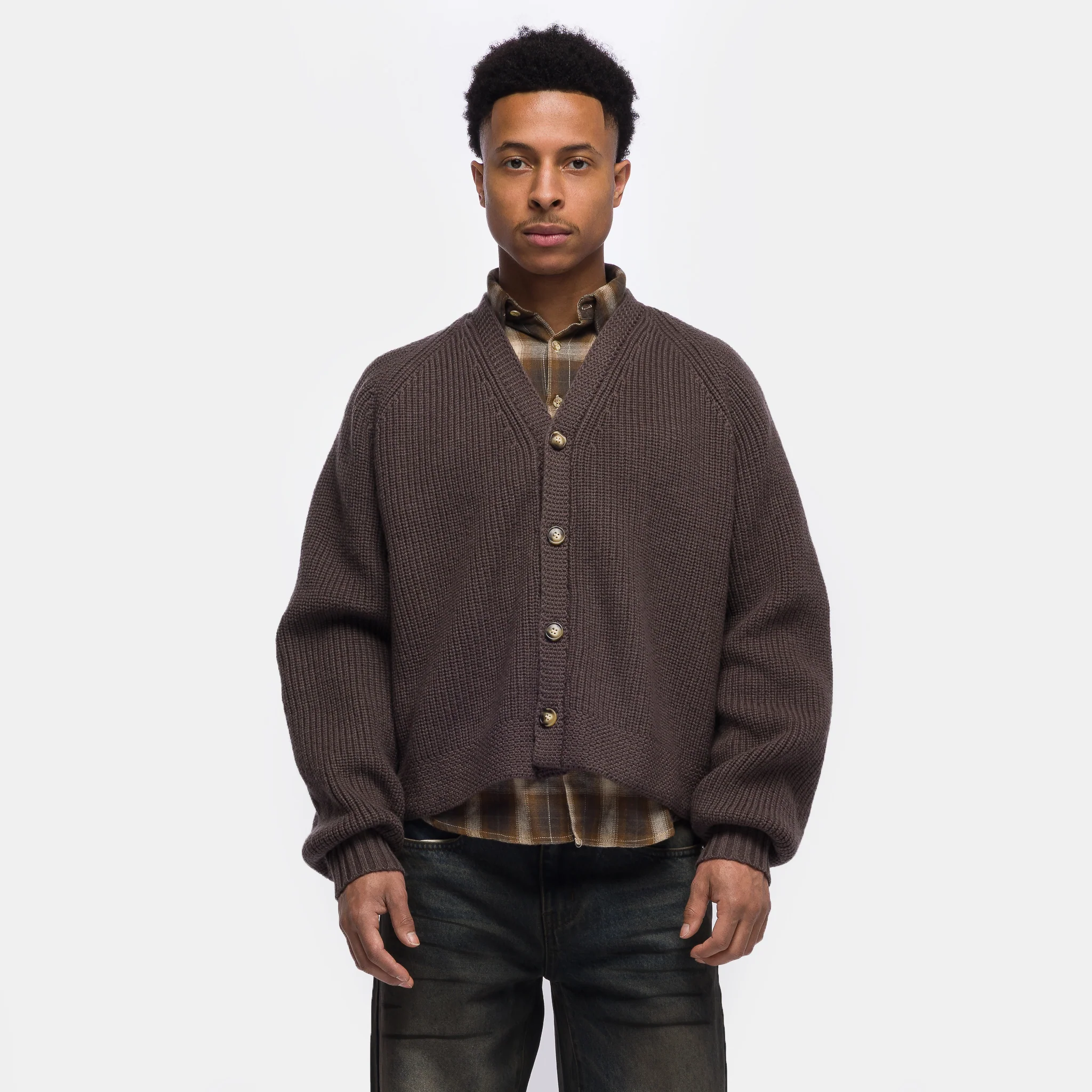 Hench Knit Cardigan in Brown