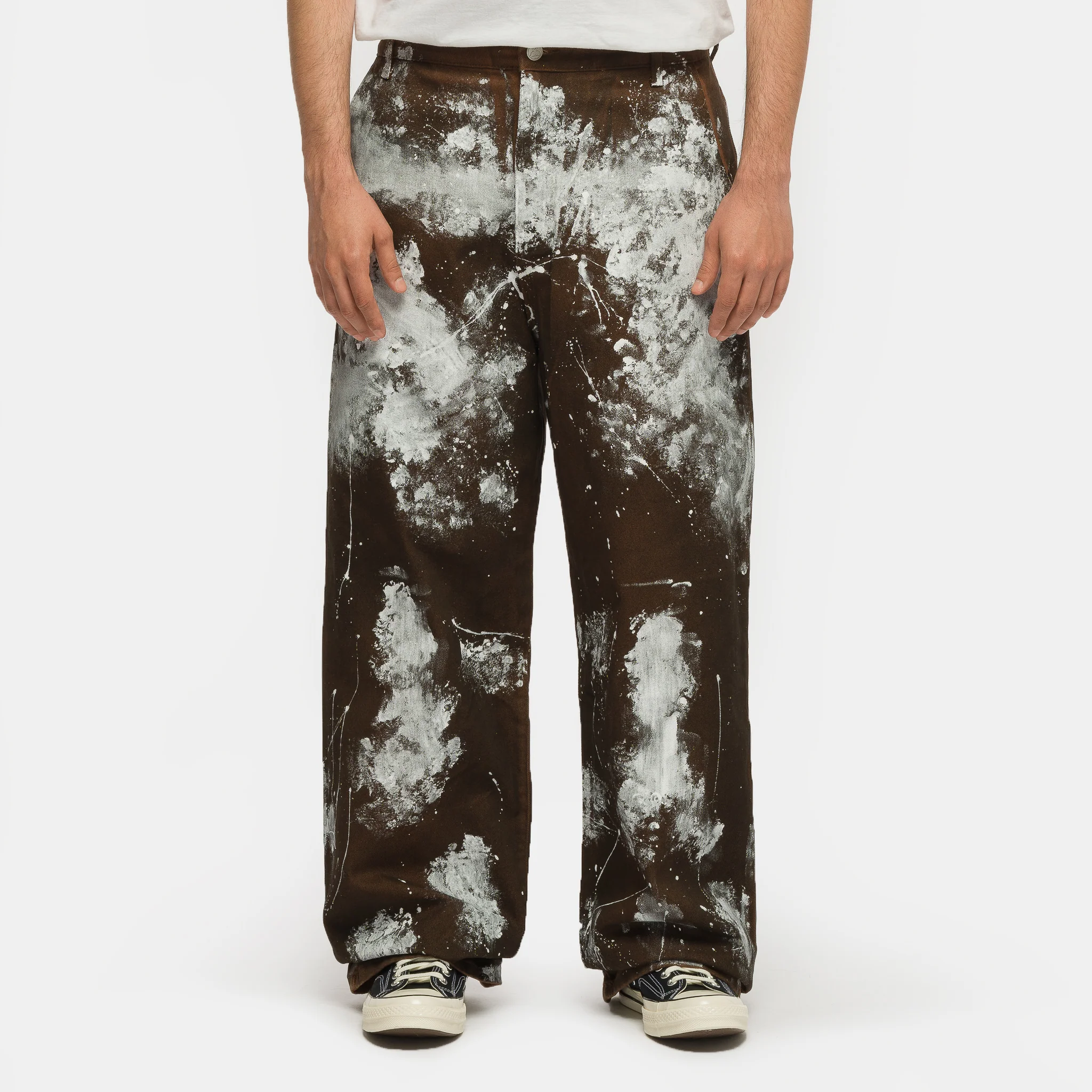 Hench Paint Splatter Work Pant in Brown