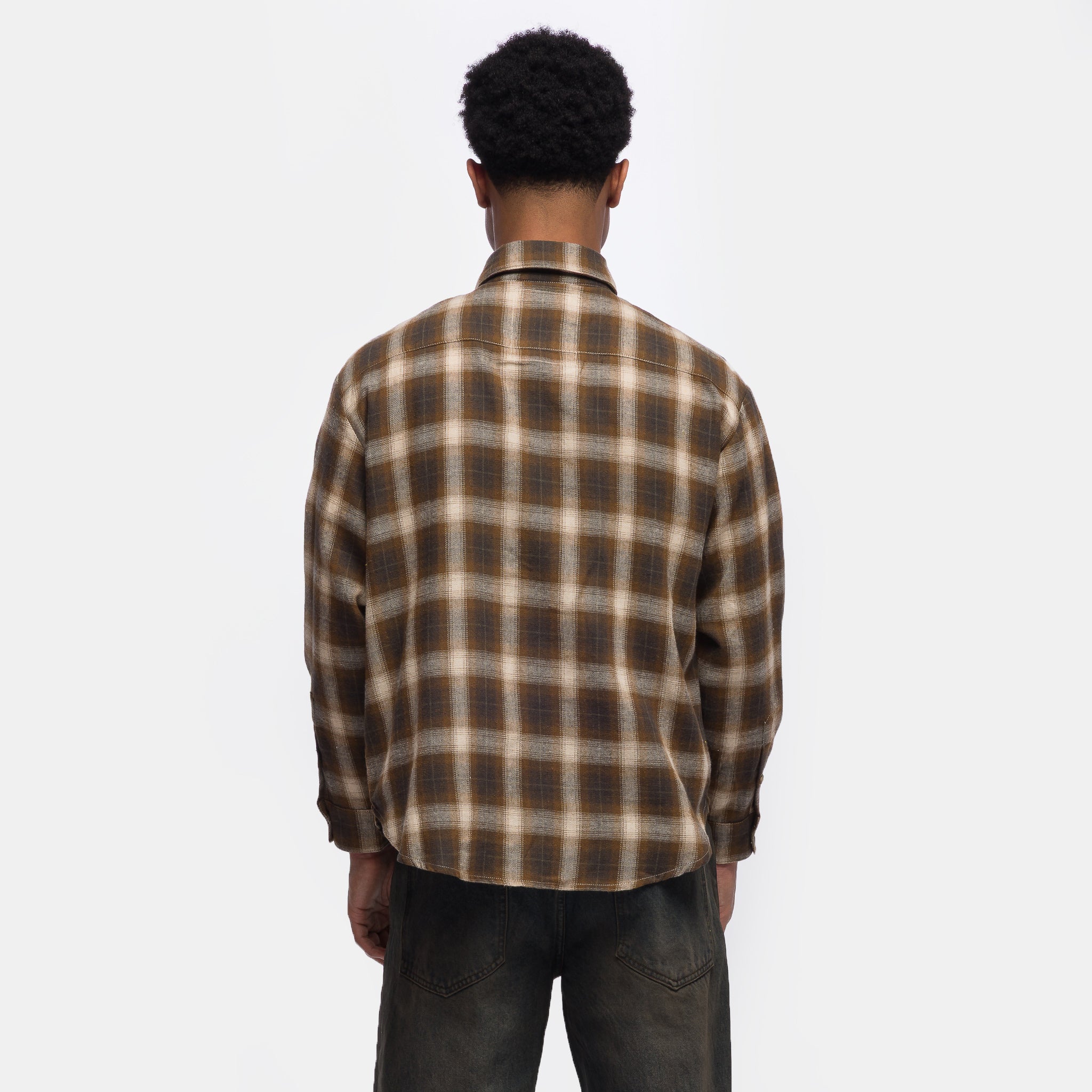 Hench Plaid Evening Shirt in Brown/Multi - Image 3
