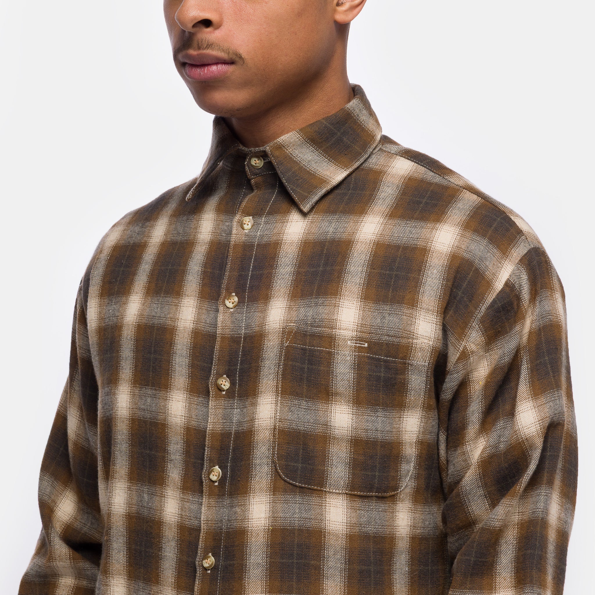 Hench Plaid Evening Shirt in Brown/Multi - Image 4