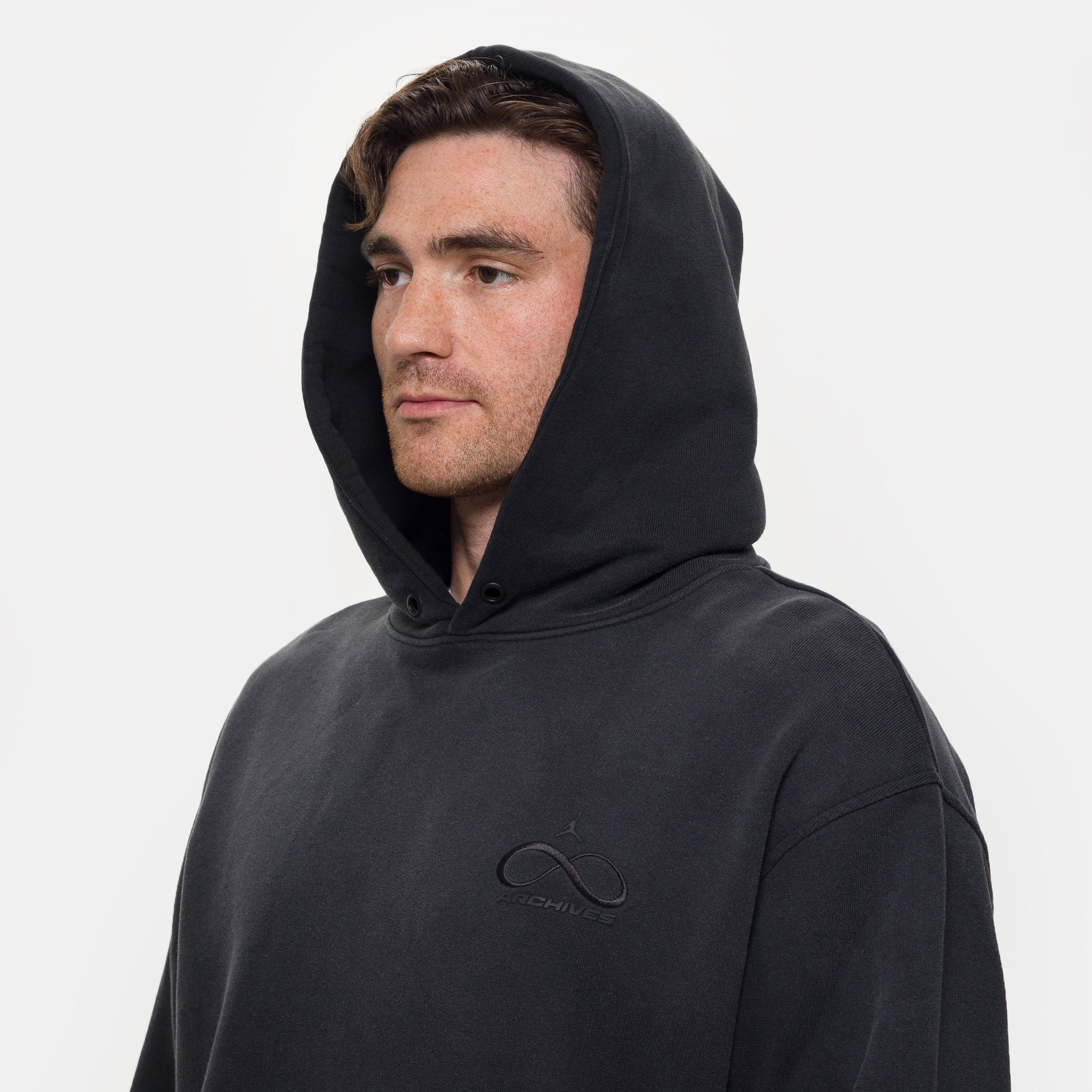 Infinite Archive Fleece Hoodie in Black - Image 4