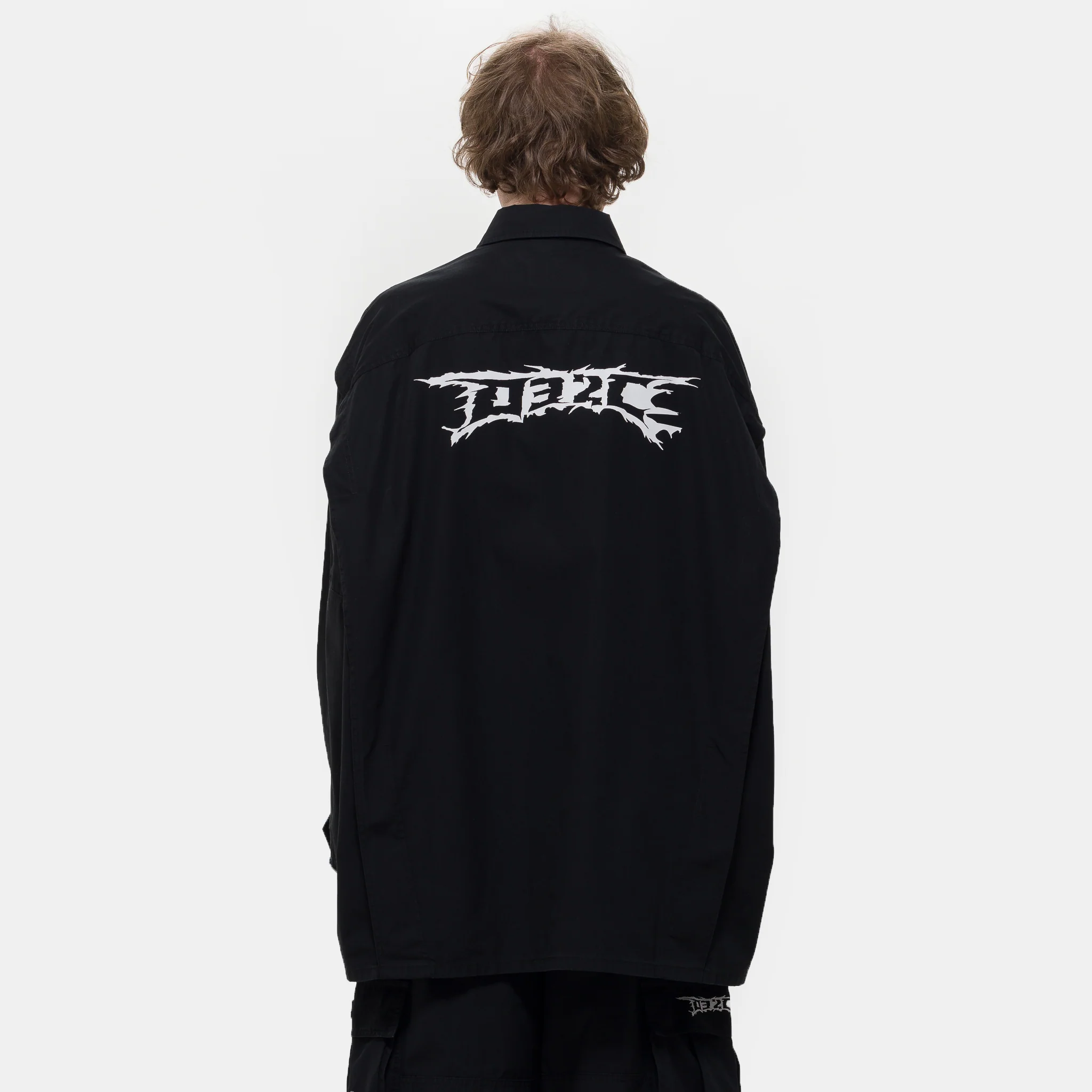 Intermission Cargo Overshirt in Black - Image 3