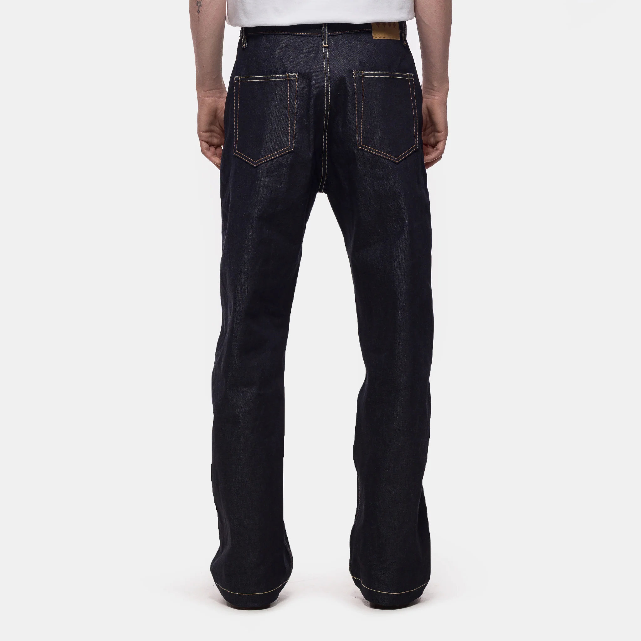 Javier Wide Leg Selvedge Jean in Indigo Blue - Image 3