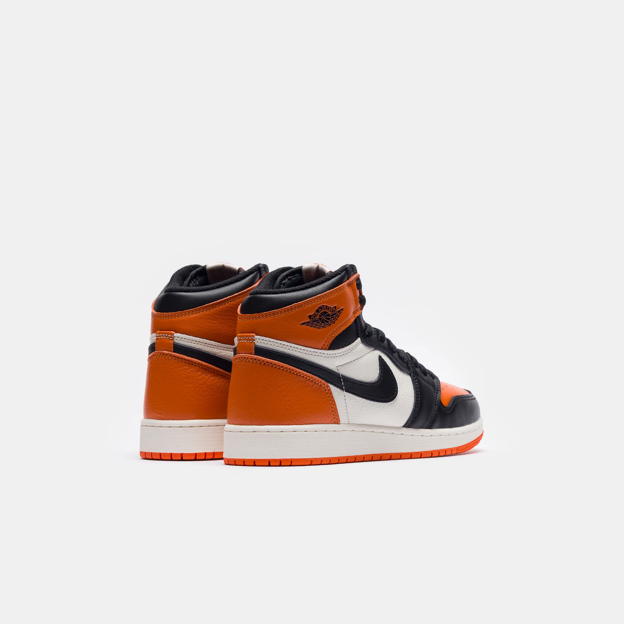 Jordan 1 Retro High OG Grade School Sneaker in Black/Black/Sail/Starfish - Image 5