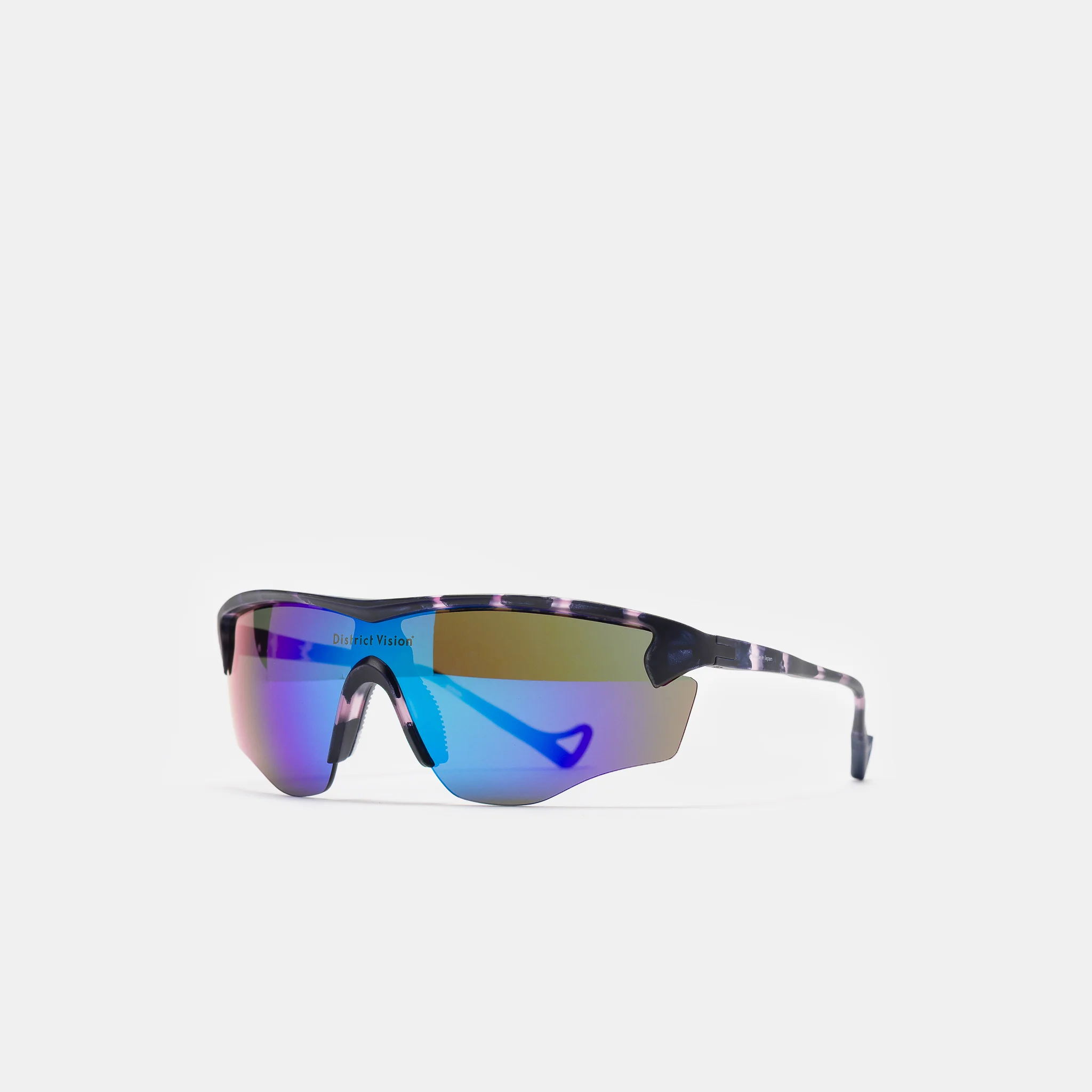 Junya Racer Sunglasses in Navy Pink Mosaic/D+ Blue Mirror - Image 2