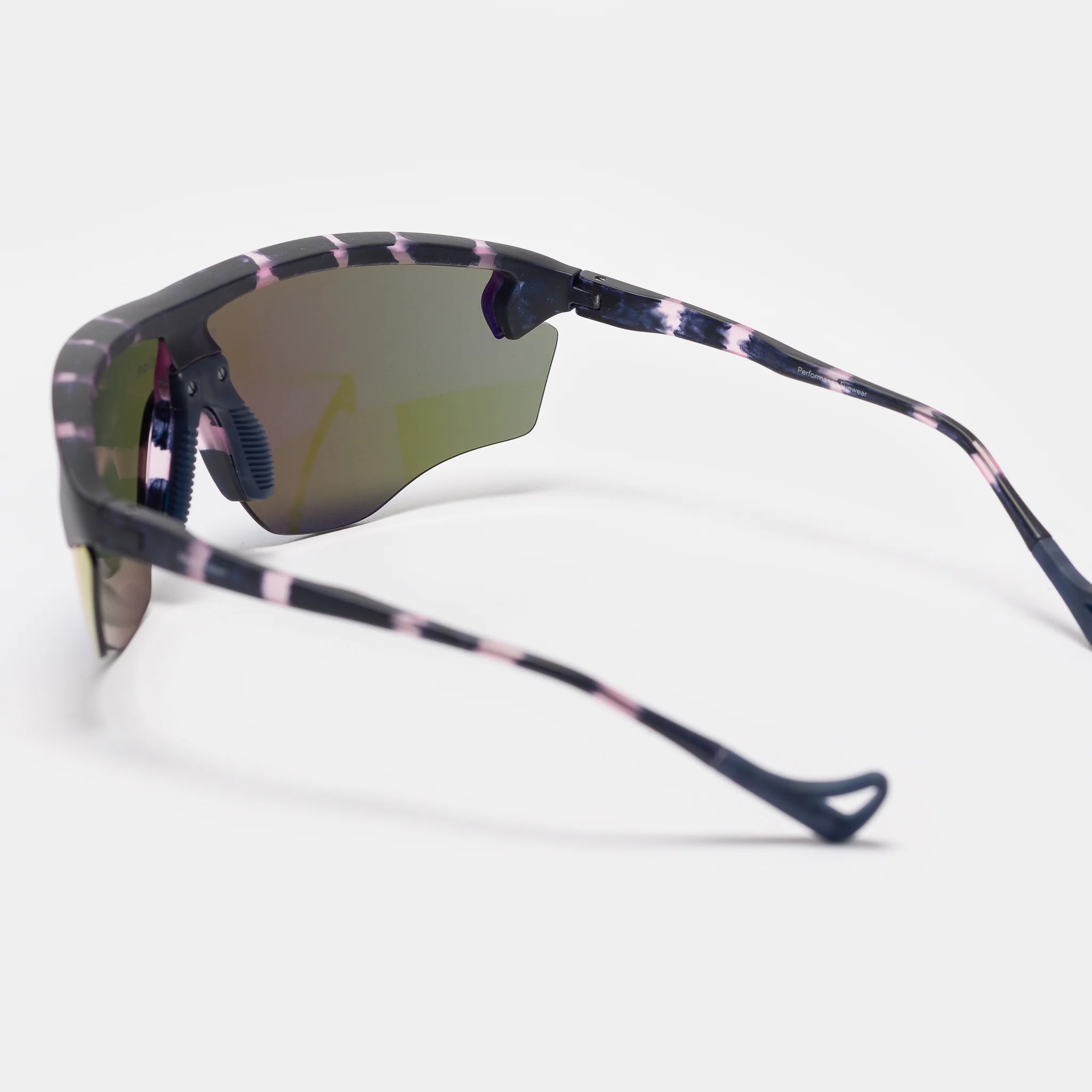 Junya Racer Sunglasses in Navy Pink Mosaic/D+ Blue Mirror - Image 3