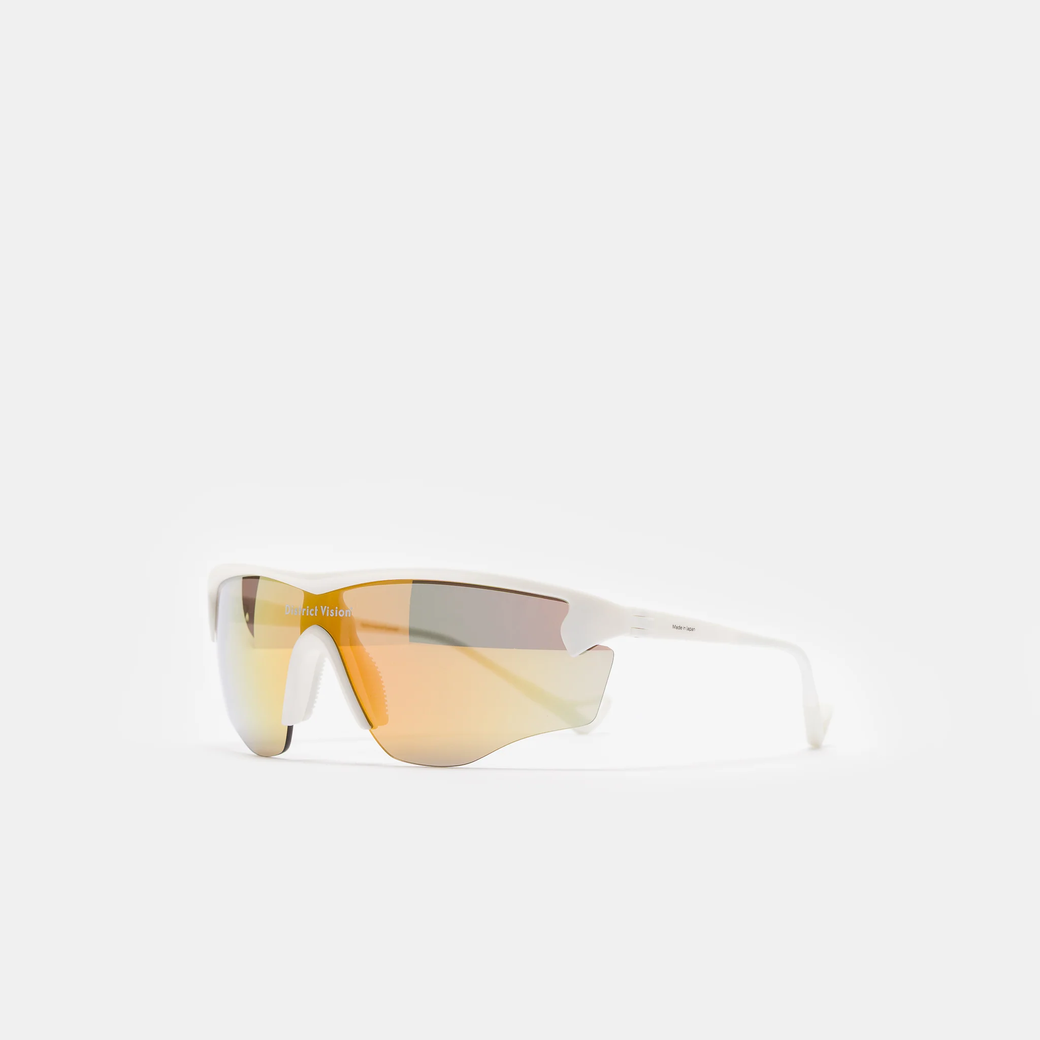 Junya Racer Sunglasses in White/D+ Amber Mirror - Image 2