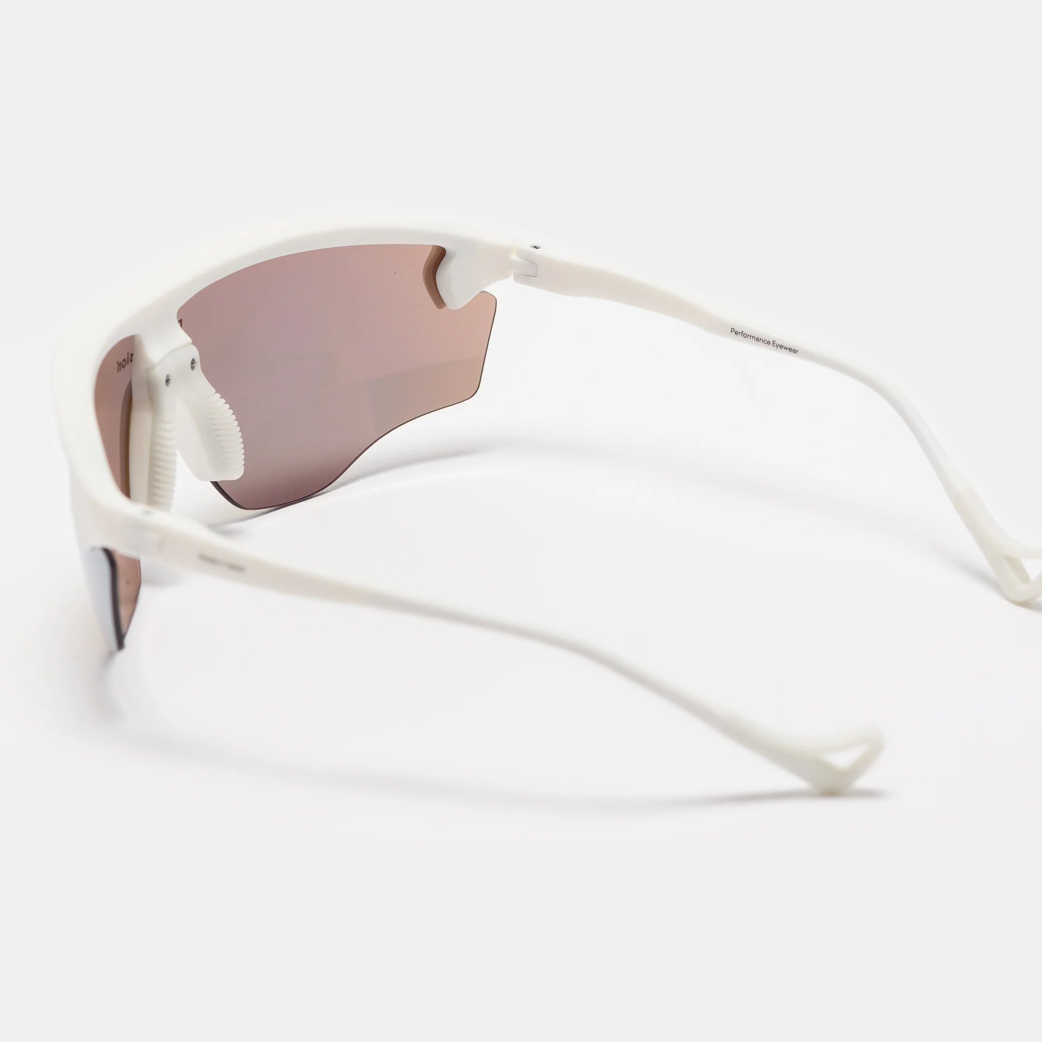Junya Racer Sunglasses in White/D+ Amber Mirror - Image 3