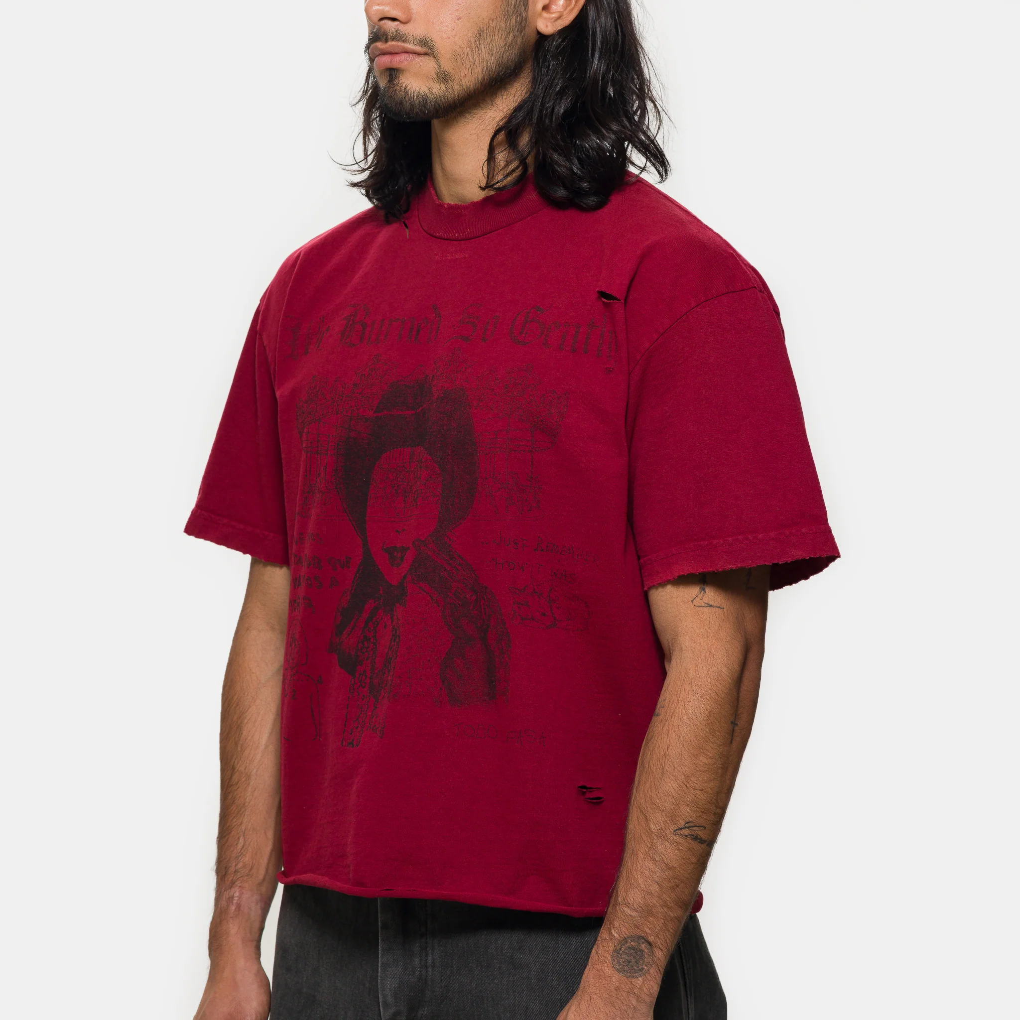 Just Remember T-Shirt in Faded Red - Image 4