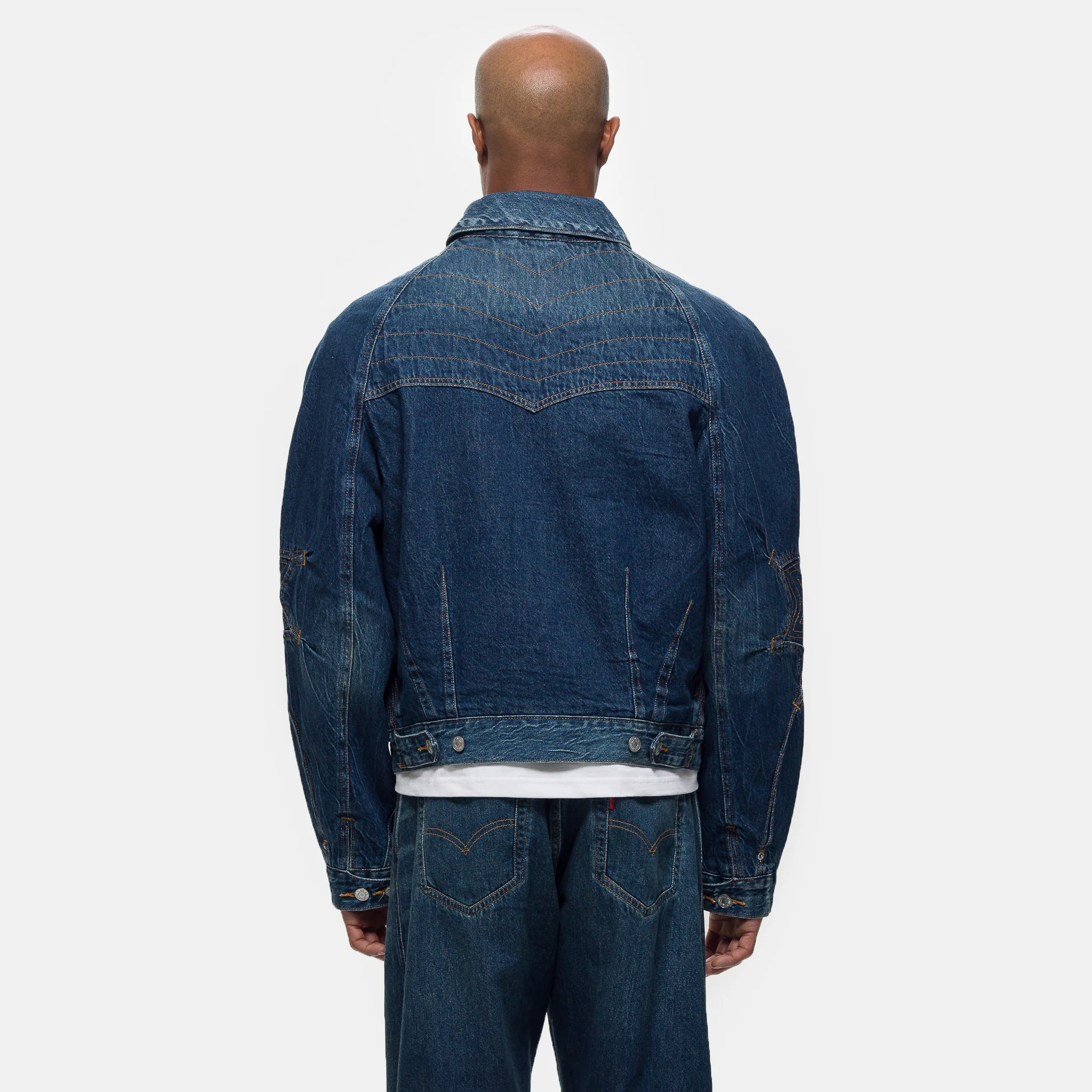 Kiko Kostadinov Denim Jacket in Medium Wash - Image 3