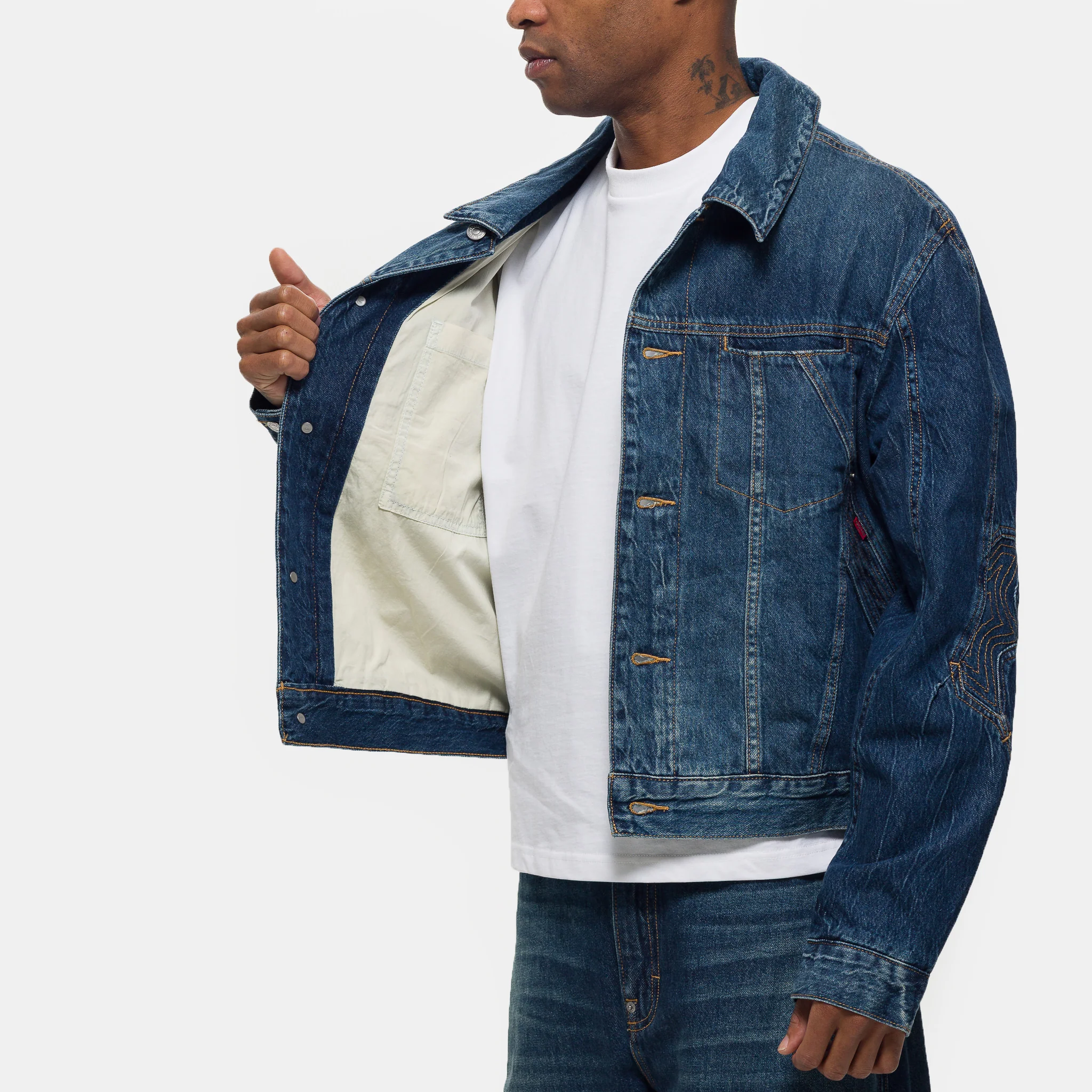Kiko Kostadinov Denim Jacket in Medium Wash - Image 5