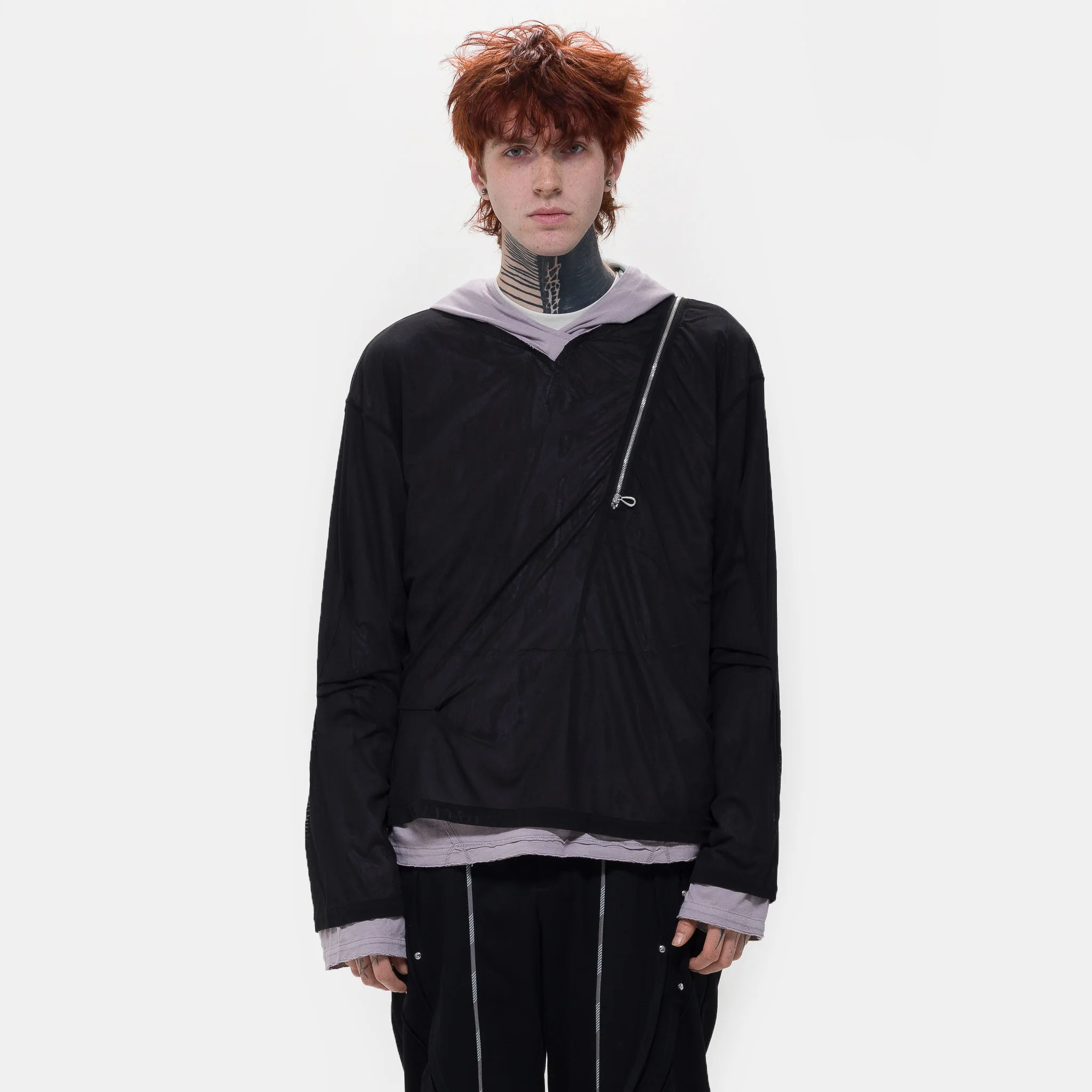 Knox Mesh Hoodie in Black