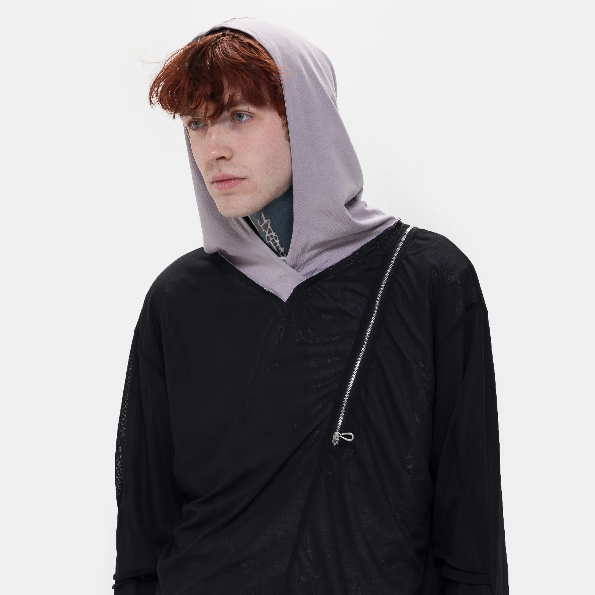 Knox Mesh Hoodie in Black - Image 4
