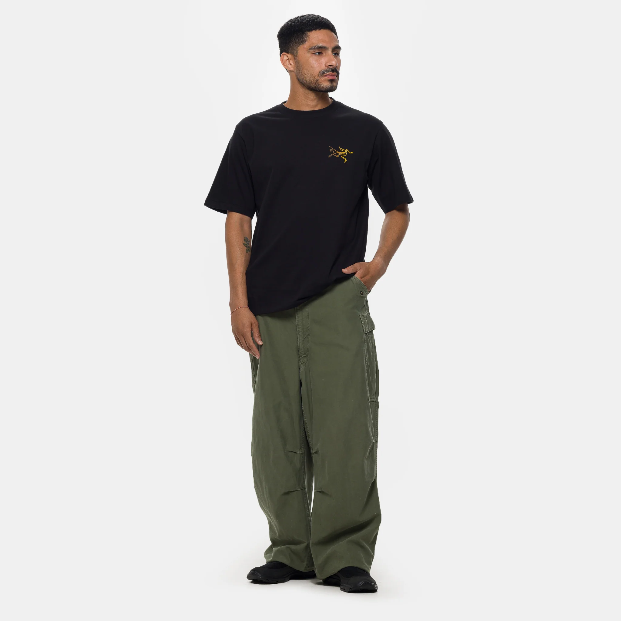 Kragg SL Cotton Bird Word T-Shirt in 24K Black - Image 2