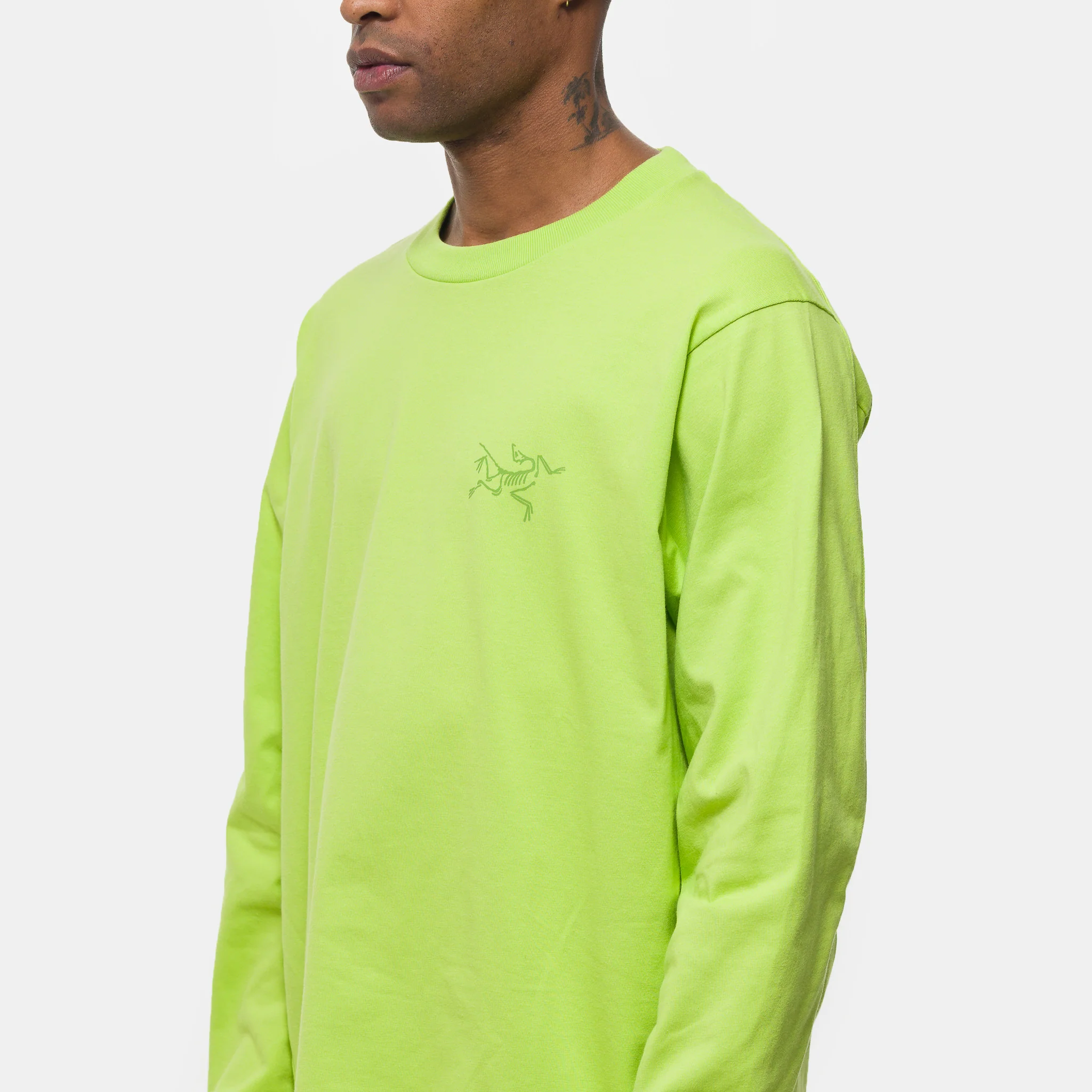 Kragg Cotton Longsleeve T-Shirt in Mantis - Image 4
