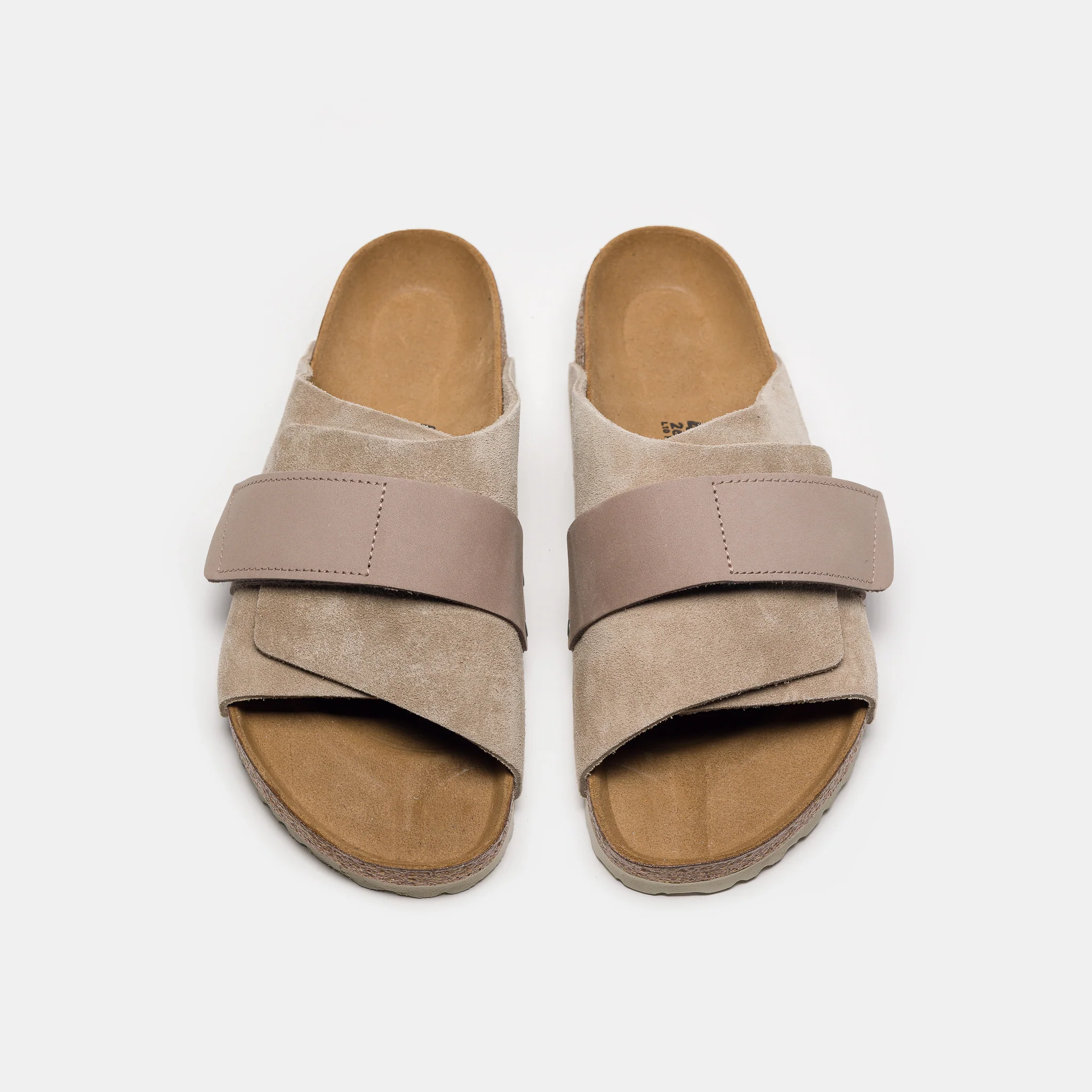 Kyoto Nubuck/Suede Leather Slides in Taupe - Image 4