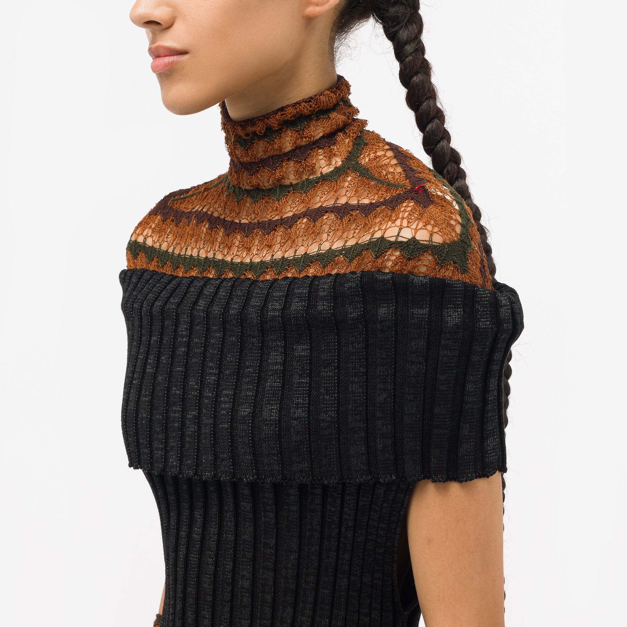 Lacy Neckwarmer with Sleeves in Red - Image 3