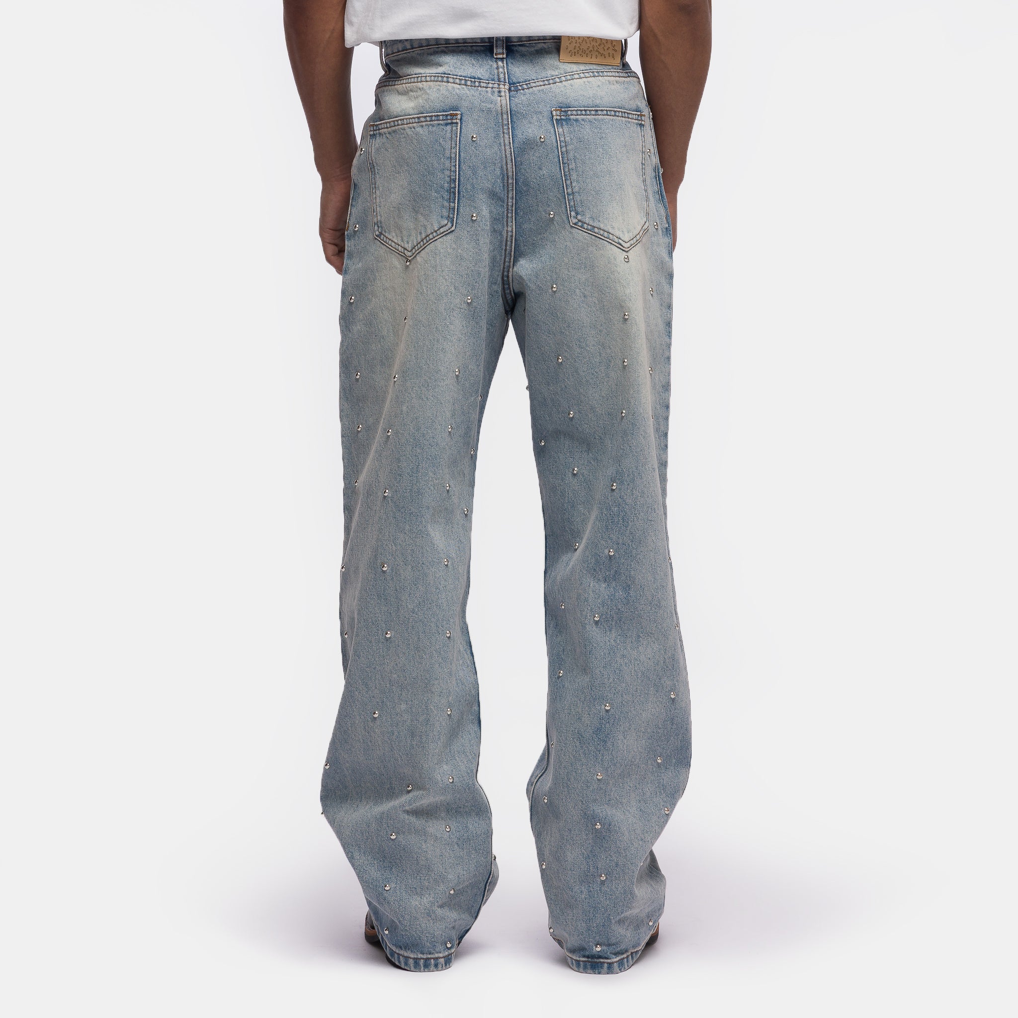 LAX Baggy Studded Jean in Light Wash - Image 3