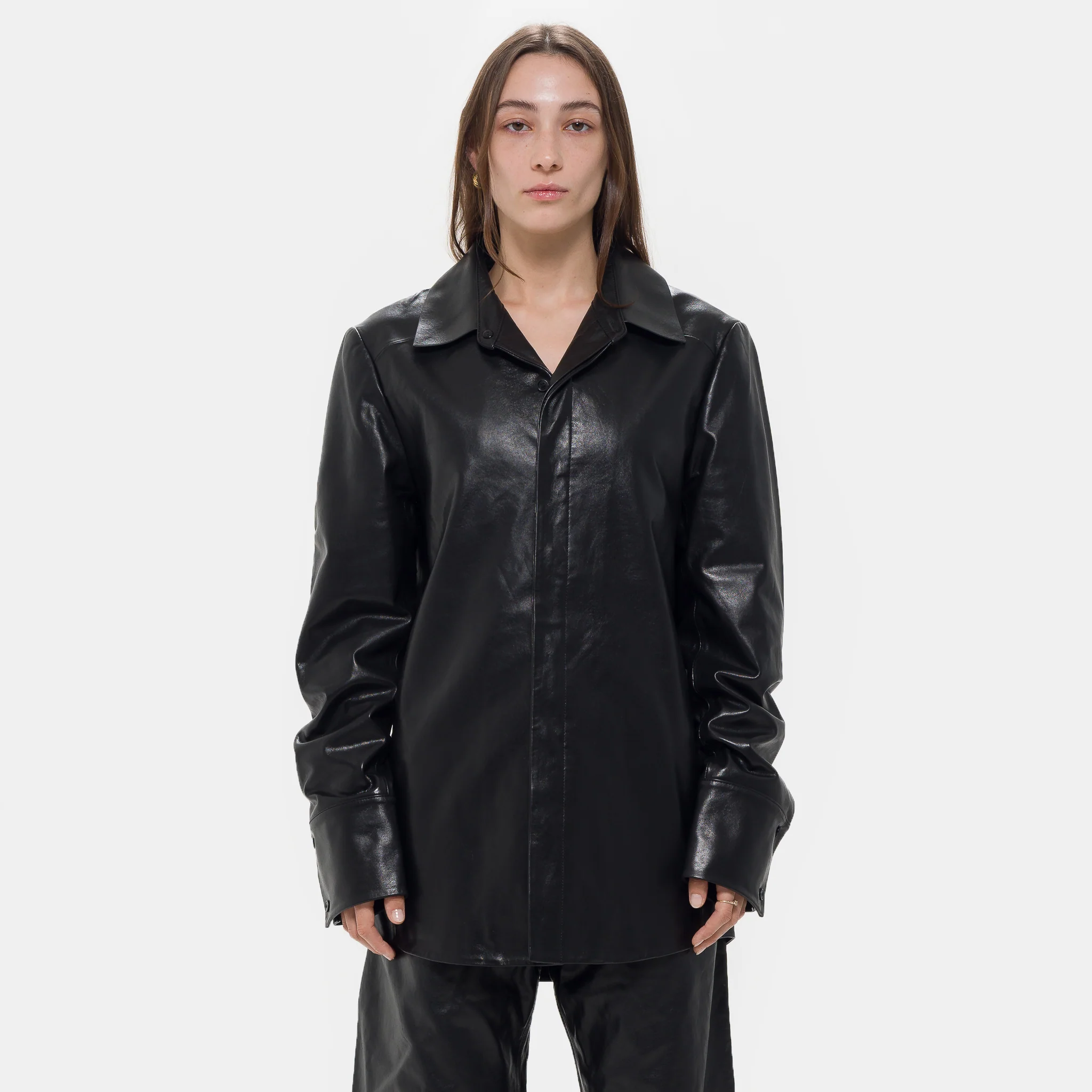 Legacy Leather Shirt in Black