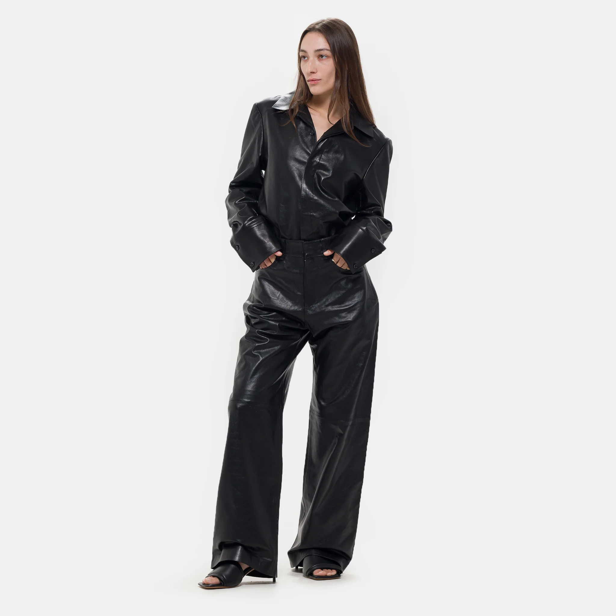 Legacy Leather Shirt in Black - Image 2