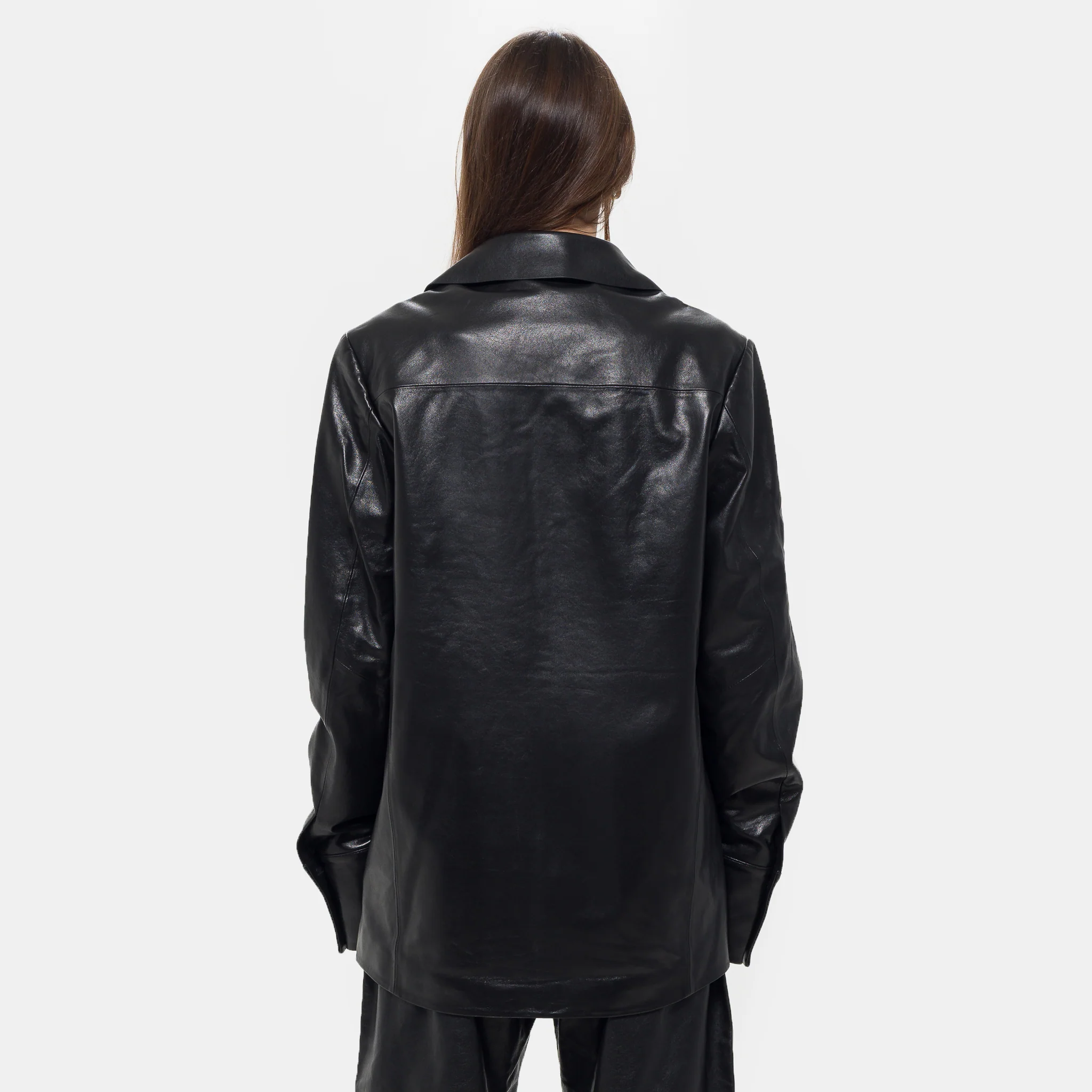 Legacy Leather Shirt in Black - Image 3