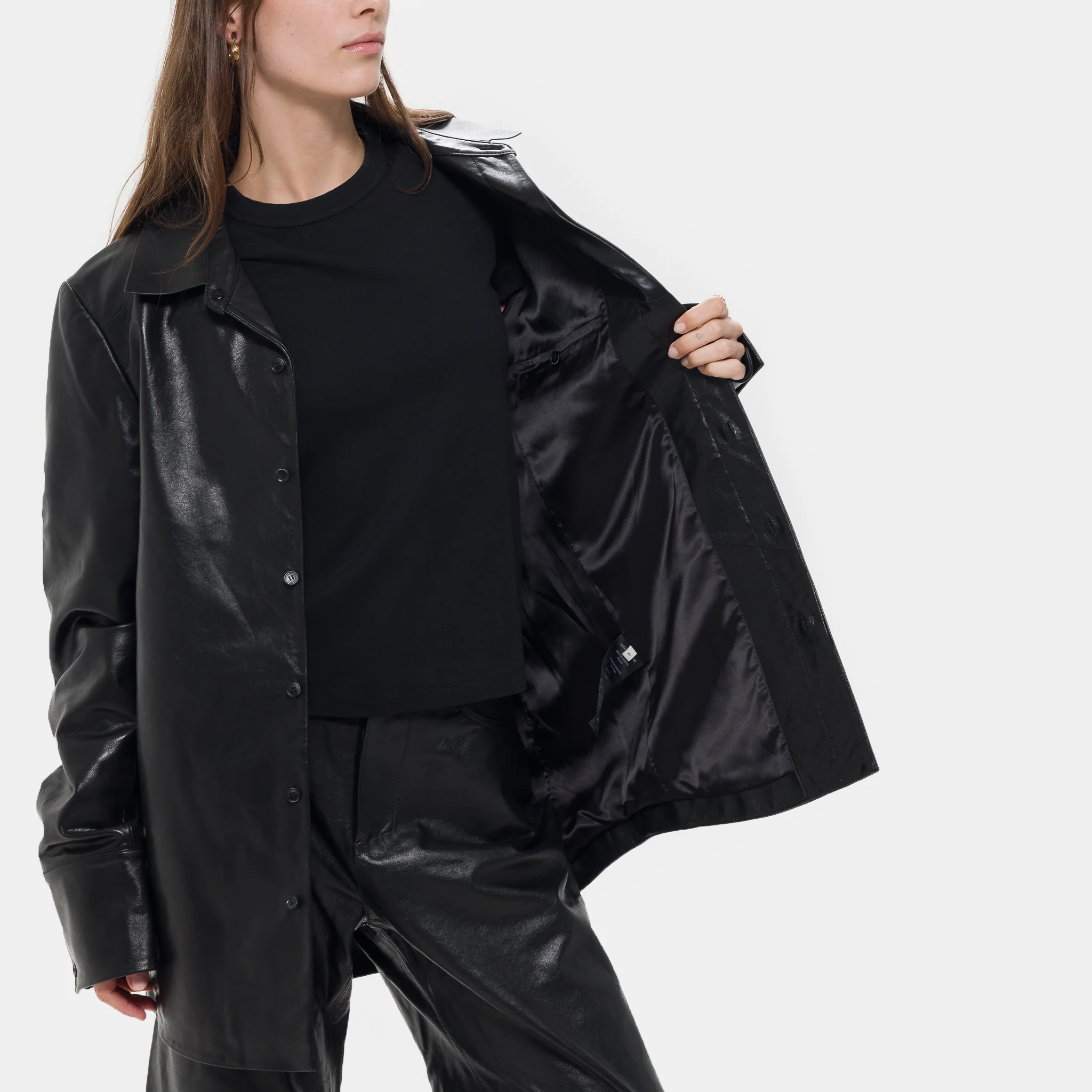 Legacy Leather Shirt in Black - Image 5