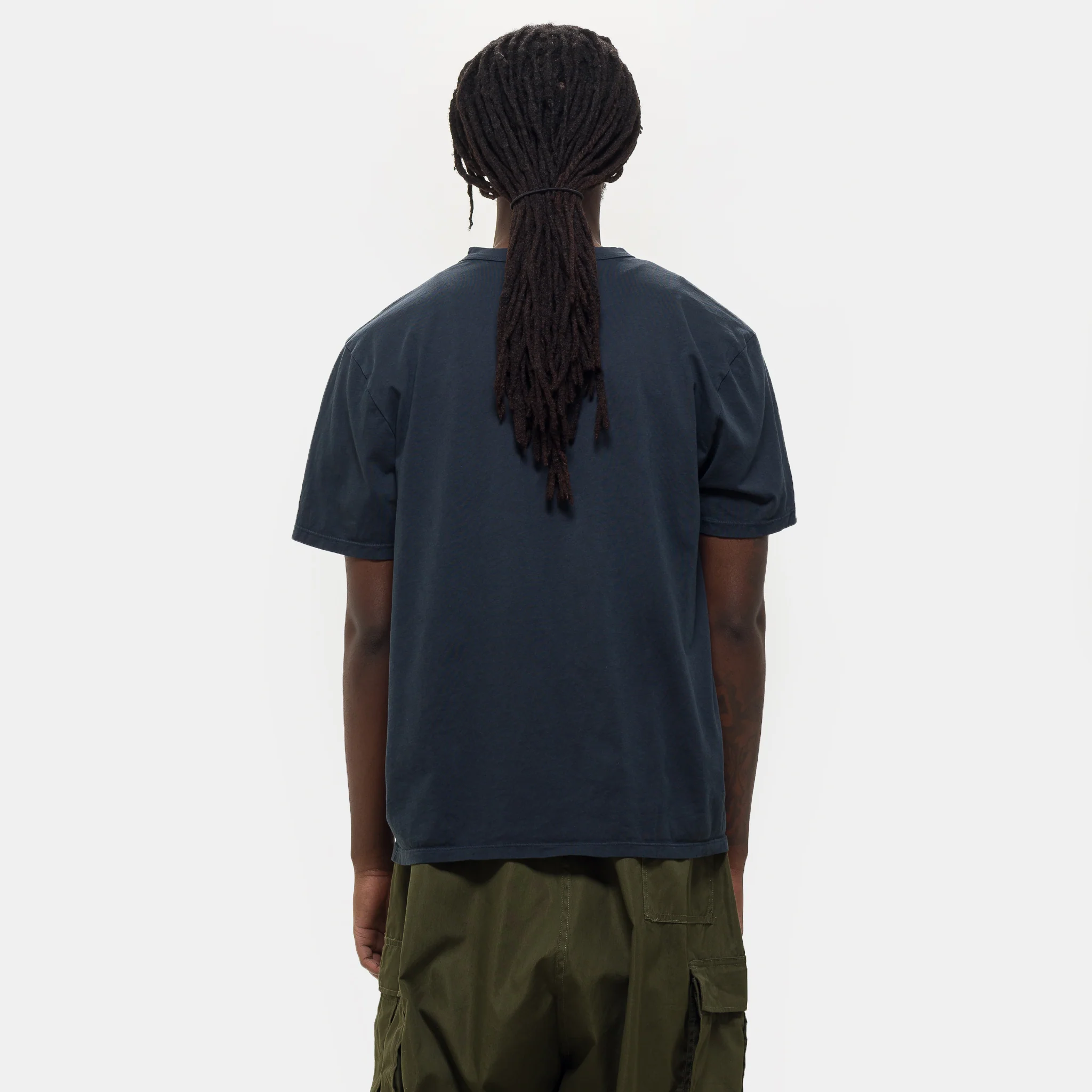 Lightweight Binded Neck T-Shirt in Faded Black - Image 3