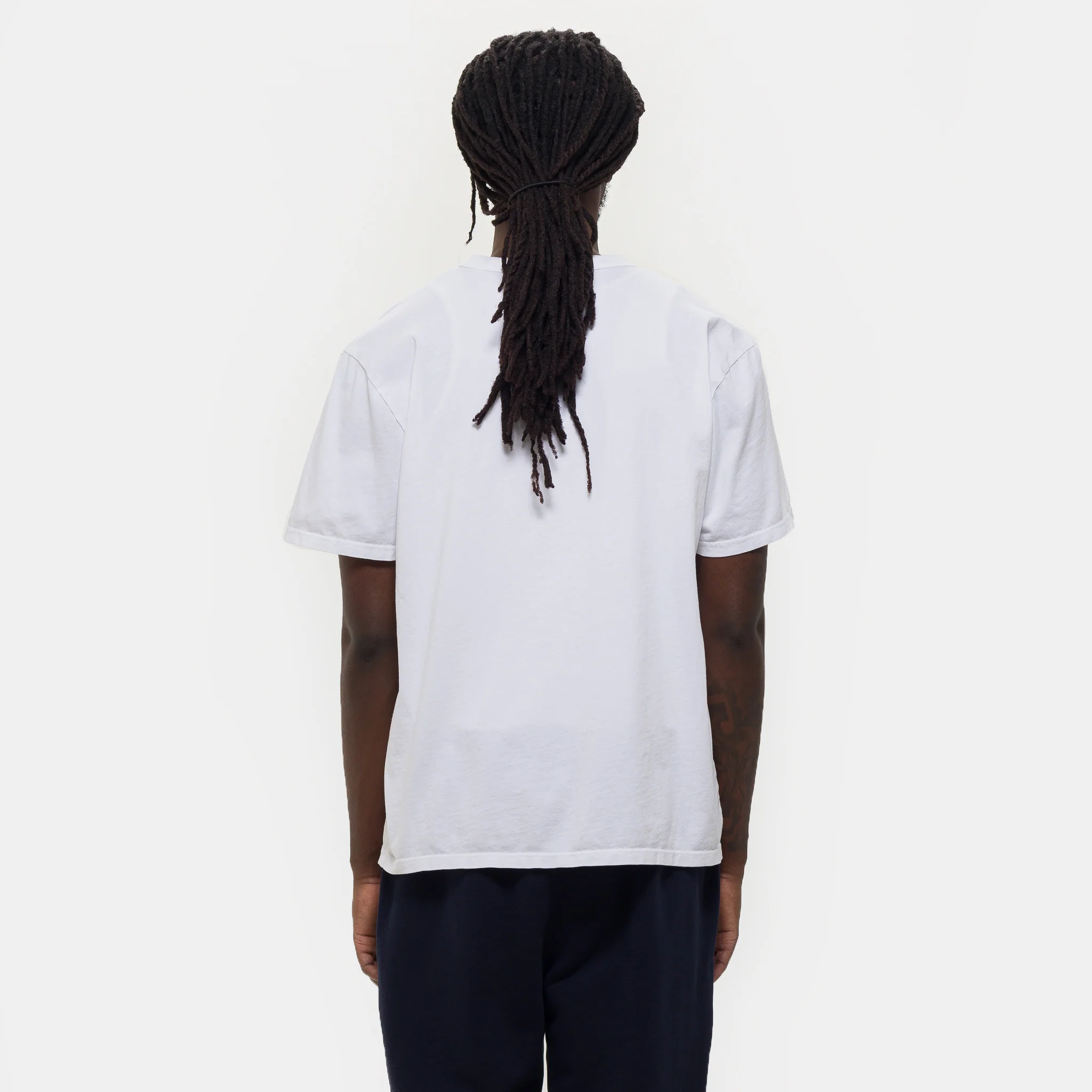 Lightweight Binded Neck T-Shirt in White - Image 3