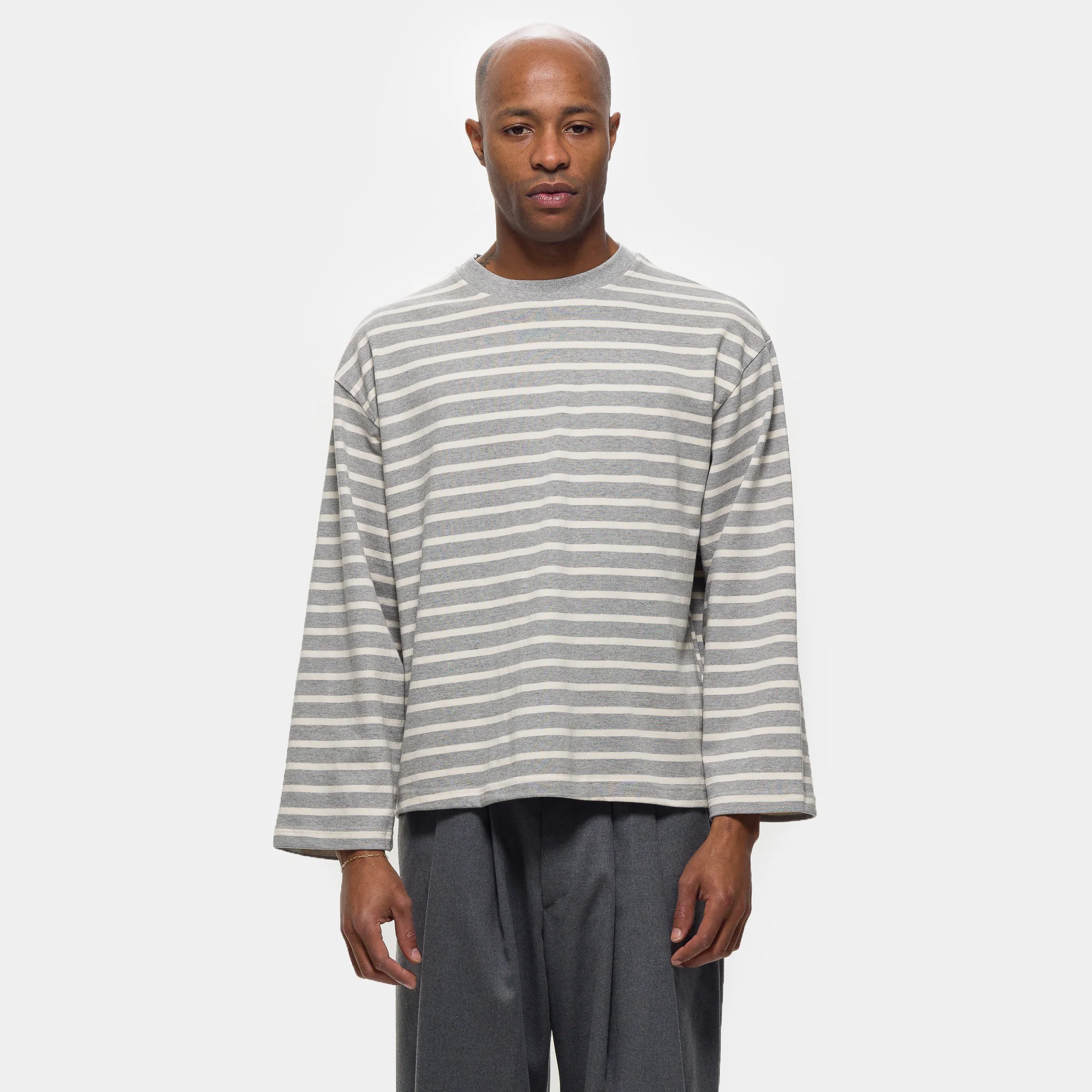 Longsleeve Stripe Top in Grey