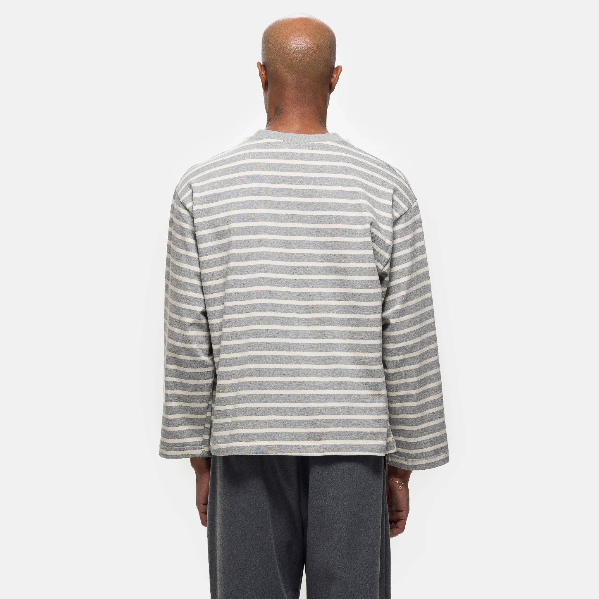 Longsleeve Stripe Top in Grey - Image 3