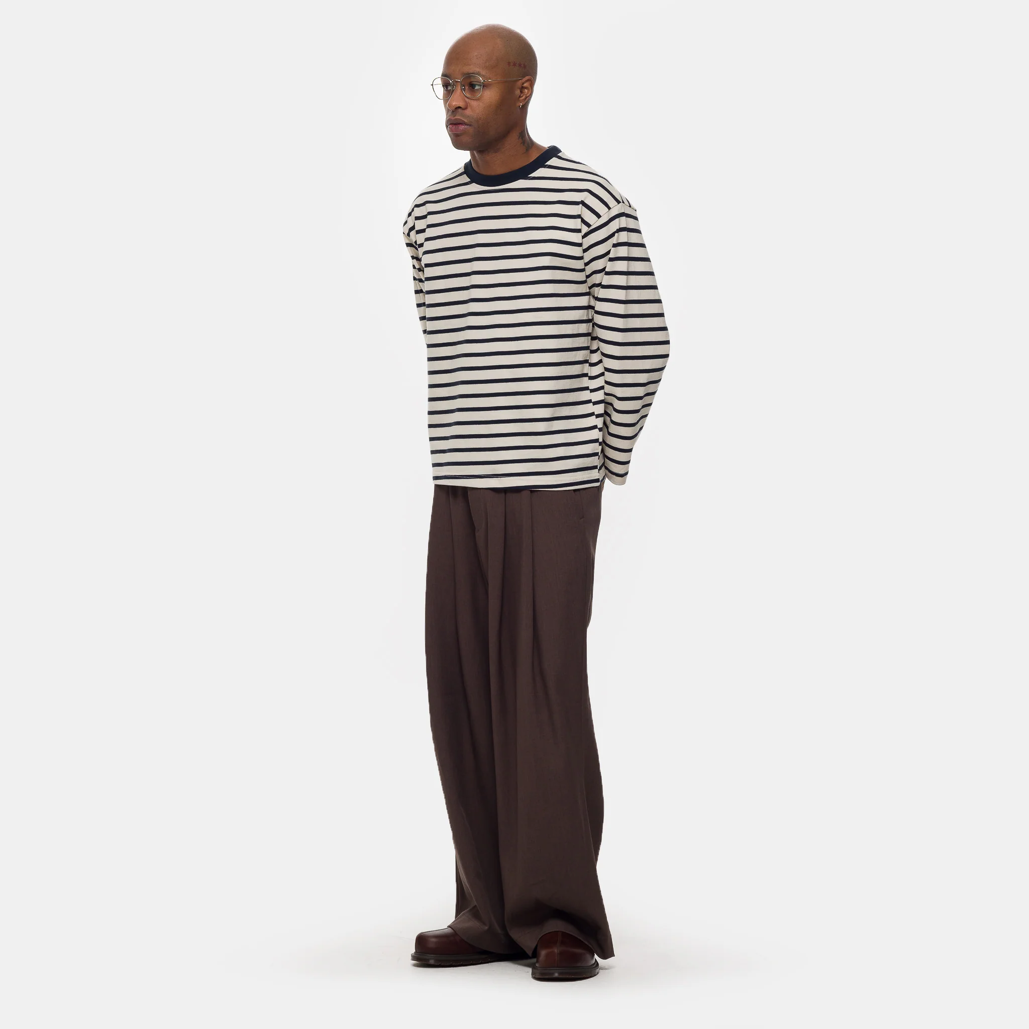 Longsleeve Stripe Top in Navy - Image 2