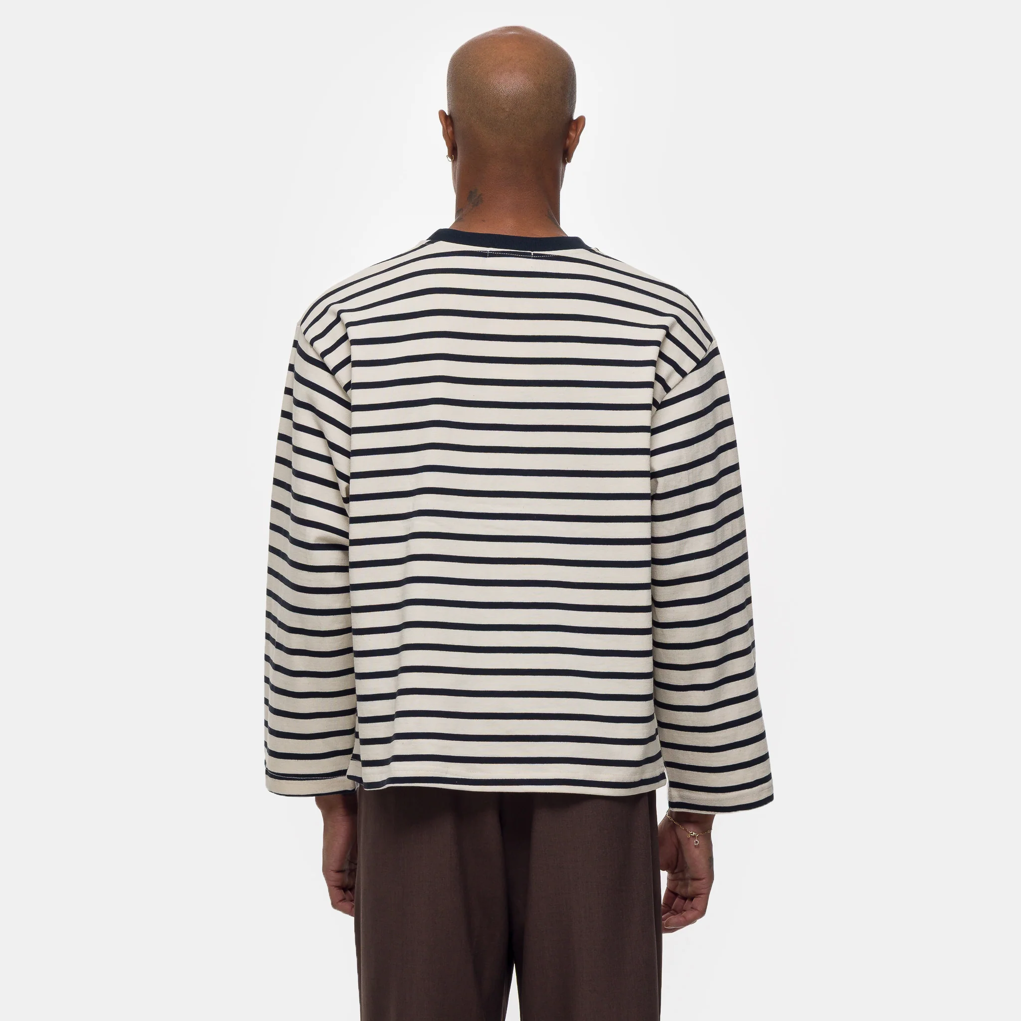Longsleeve Stripe Top in Navy - Image 3