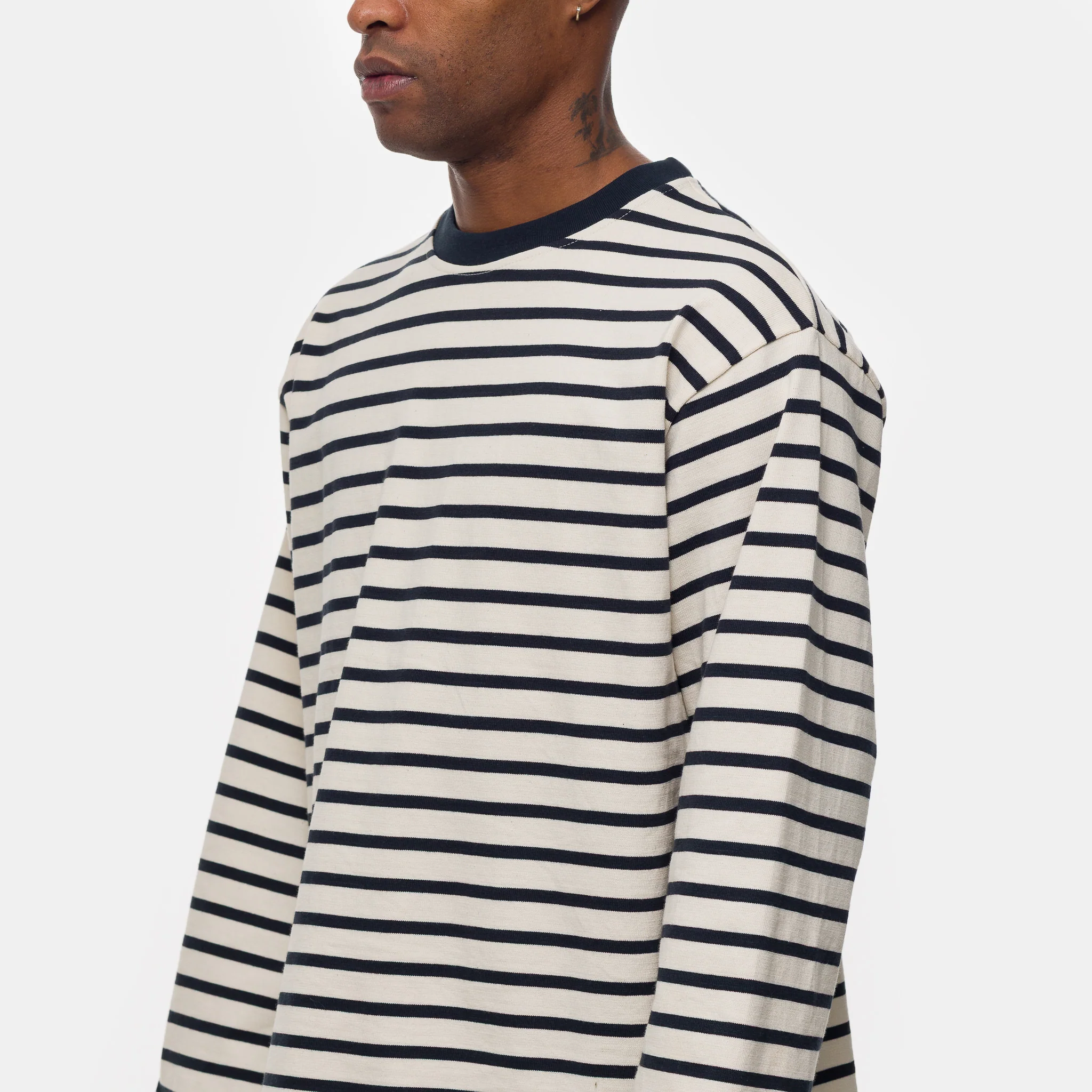 Longsleeve Stripe Top in Navy - Image 4