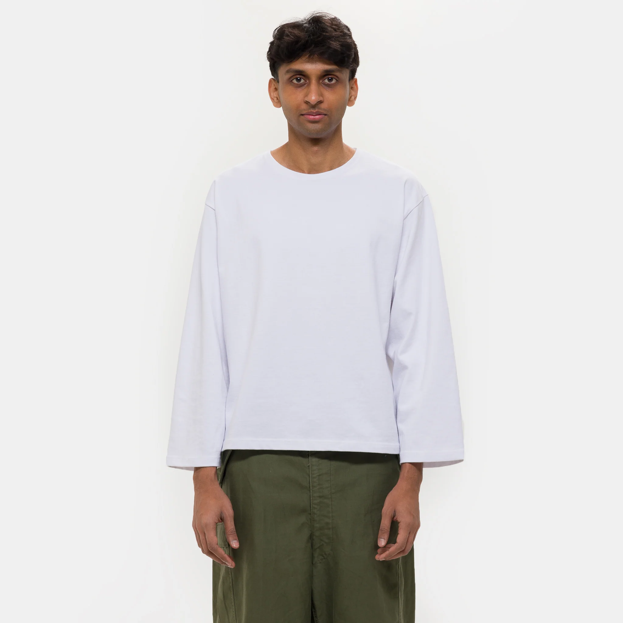 Longsleeve Wide T-Shirt in White