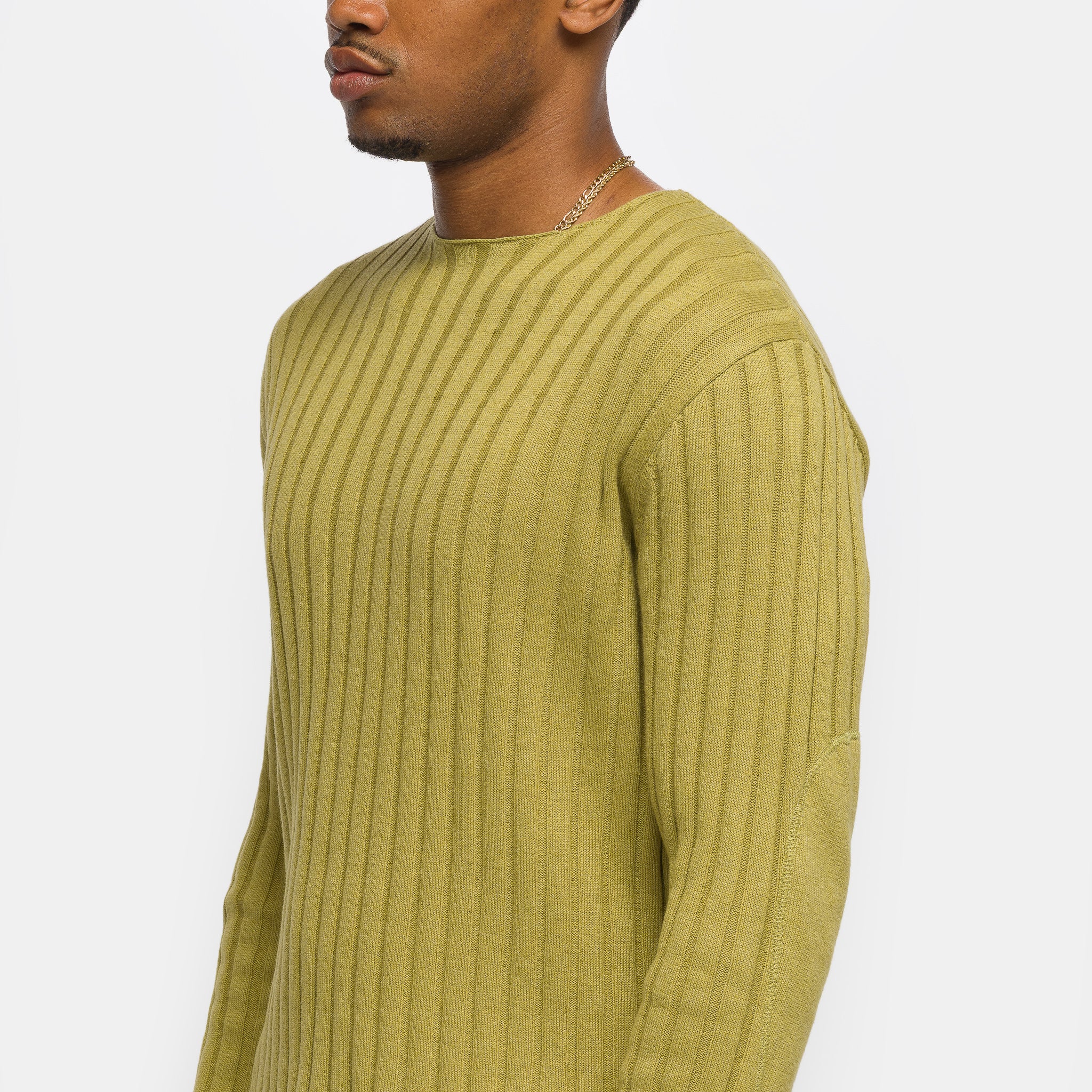 Lou Rib Knit Sweater in Moss - Image 4