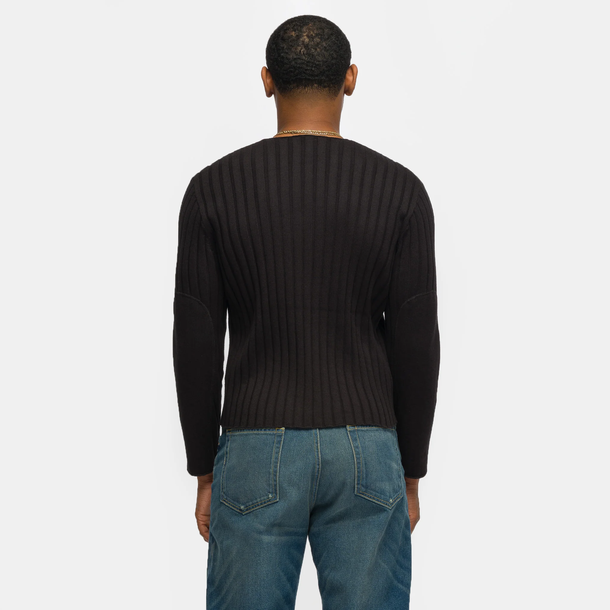 Lou Rib Knit Sweater in Onyx - Image 3