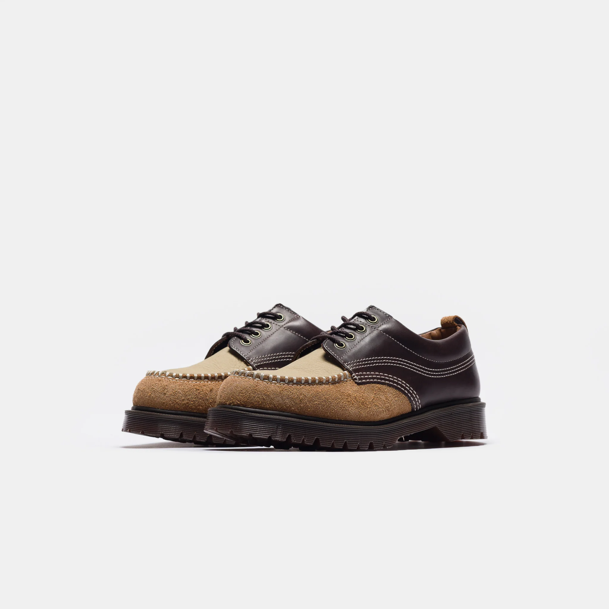Lowell Moc Toe Shoe in Dark Brown/Light Tan/Desert Brown - Image 2