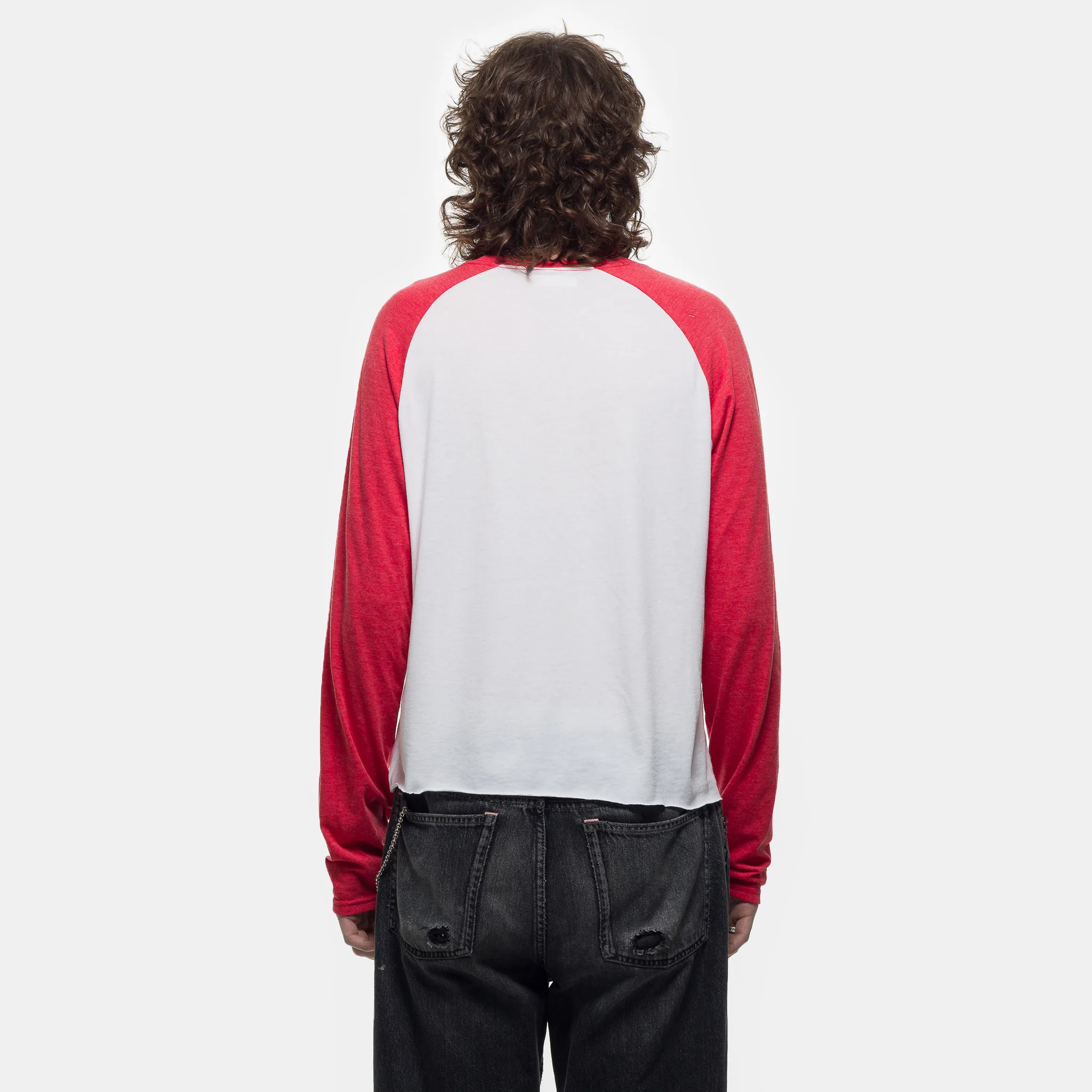 Lucky Bar Long Sleeve T-Shirt in White/Red - Image 3