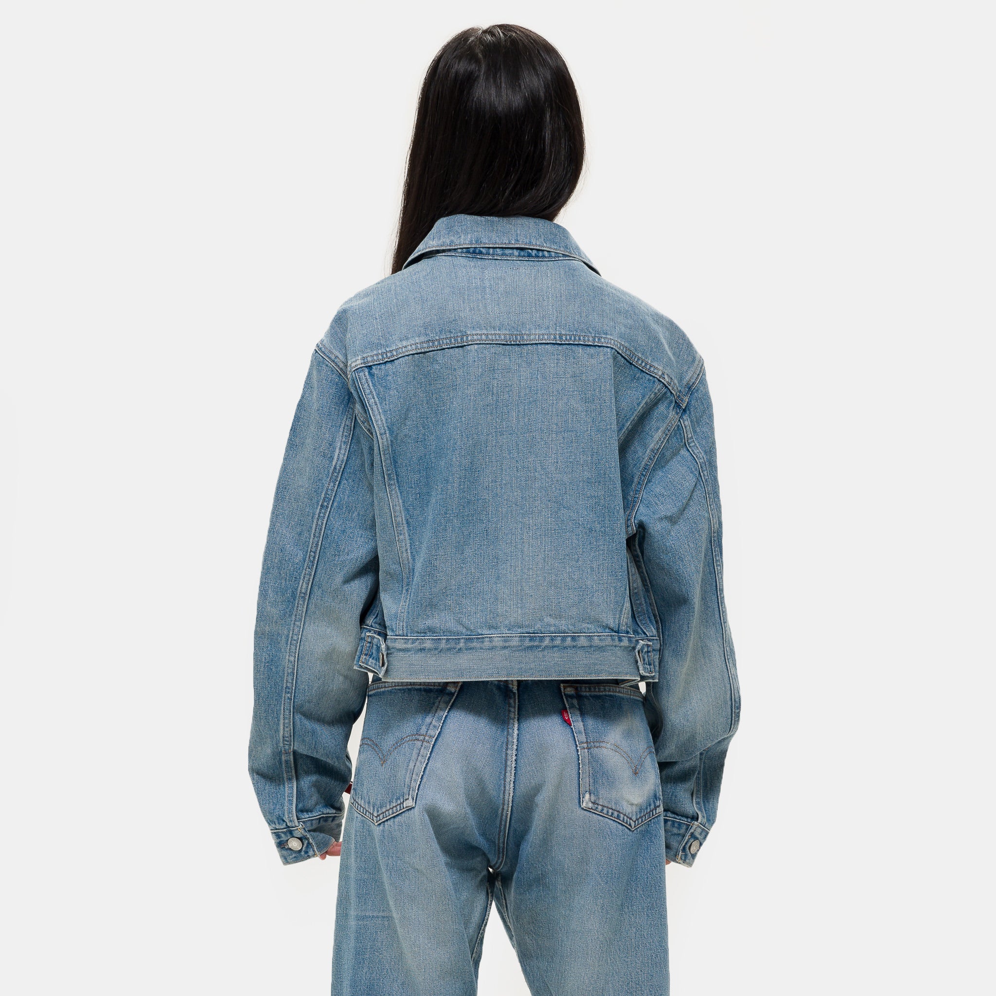 Made in Japan Short Type III Denim Trucker Jacket in Silver Moon - Image 3