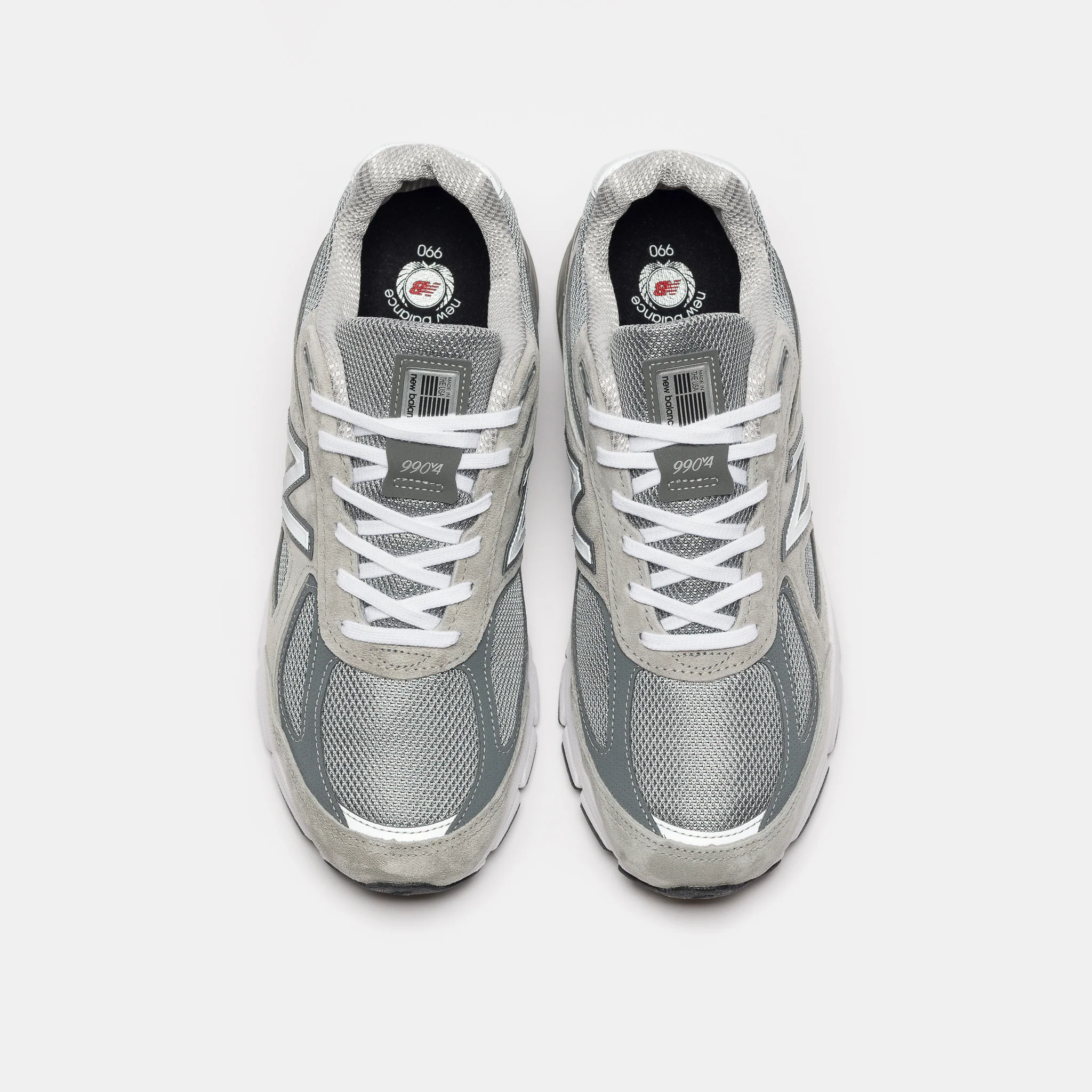 Made in USA 990 V4 Sneaker in Grey/Silver - Image 4