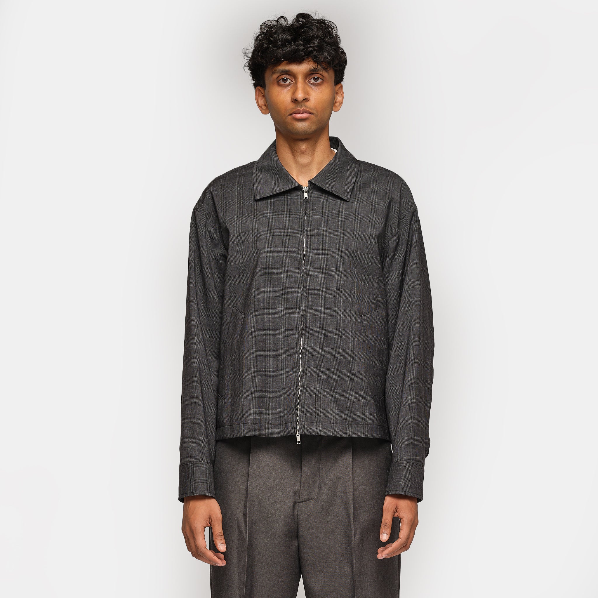 Mail Jacket in Dark Grey Check