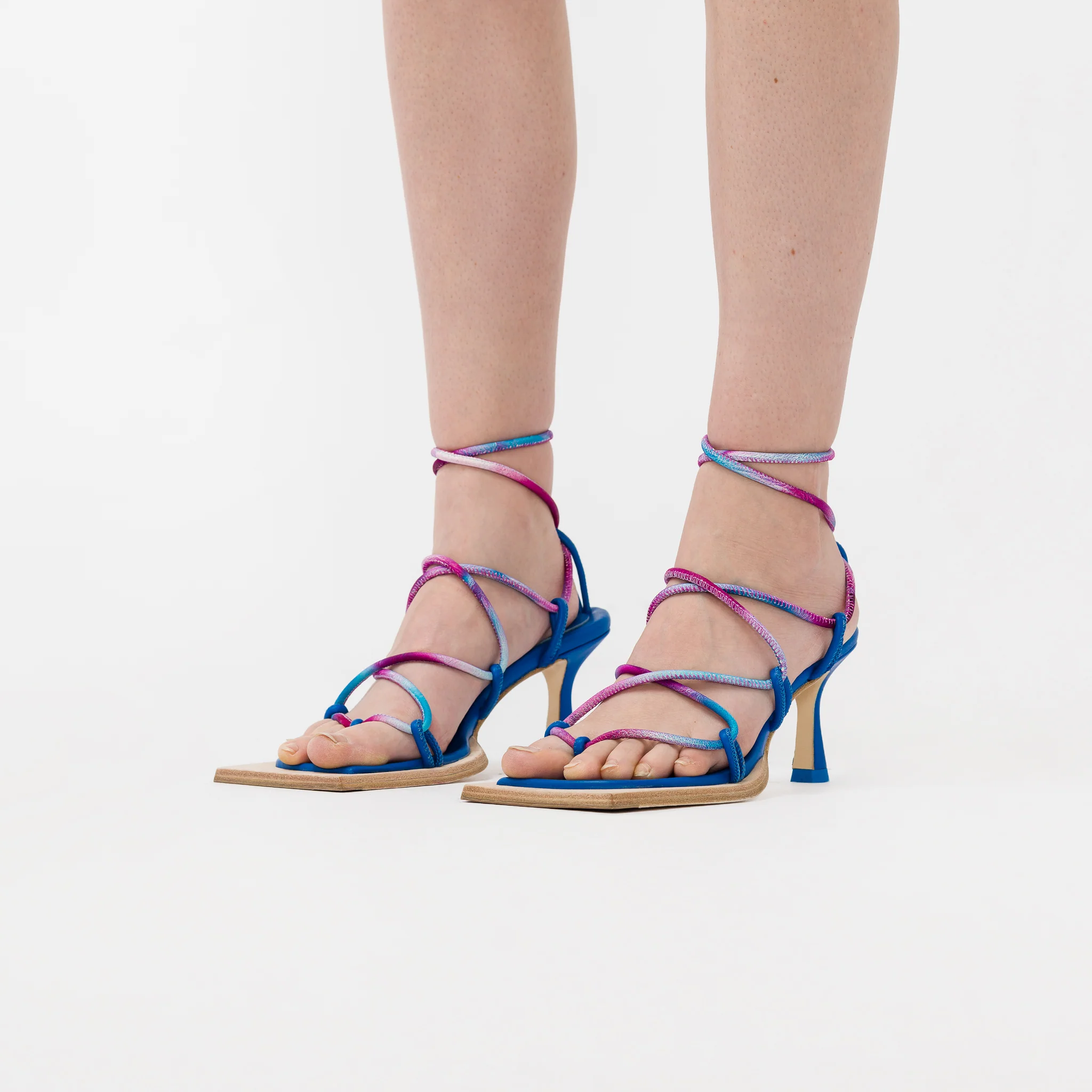Mie Heeled Sandals in Blue - Image 3