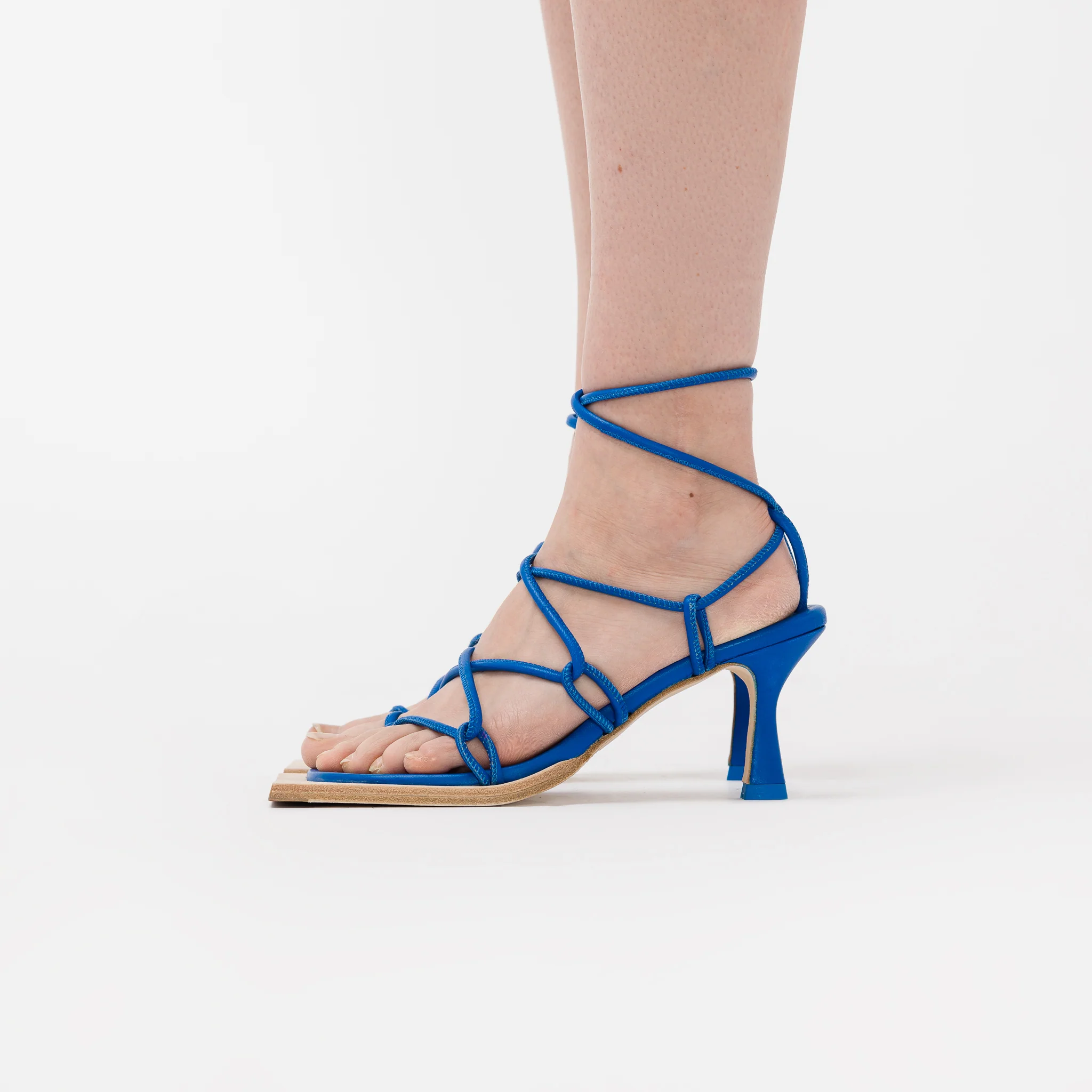 Mie Heeled Sandals in Blue - Image 5