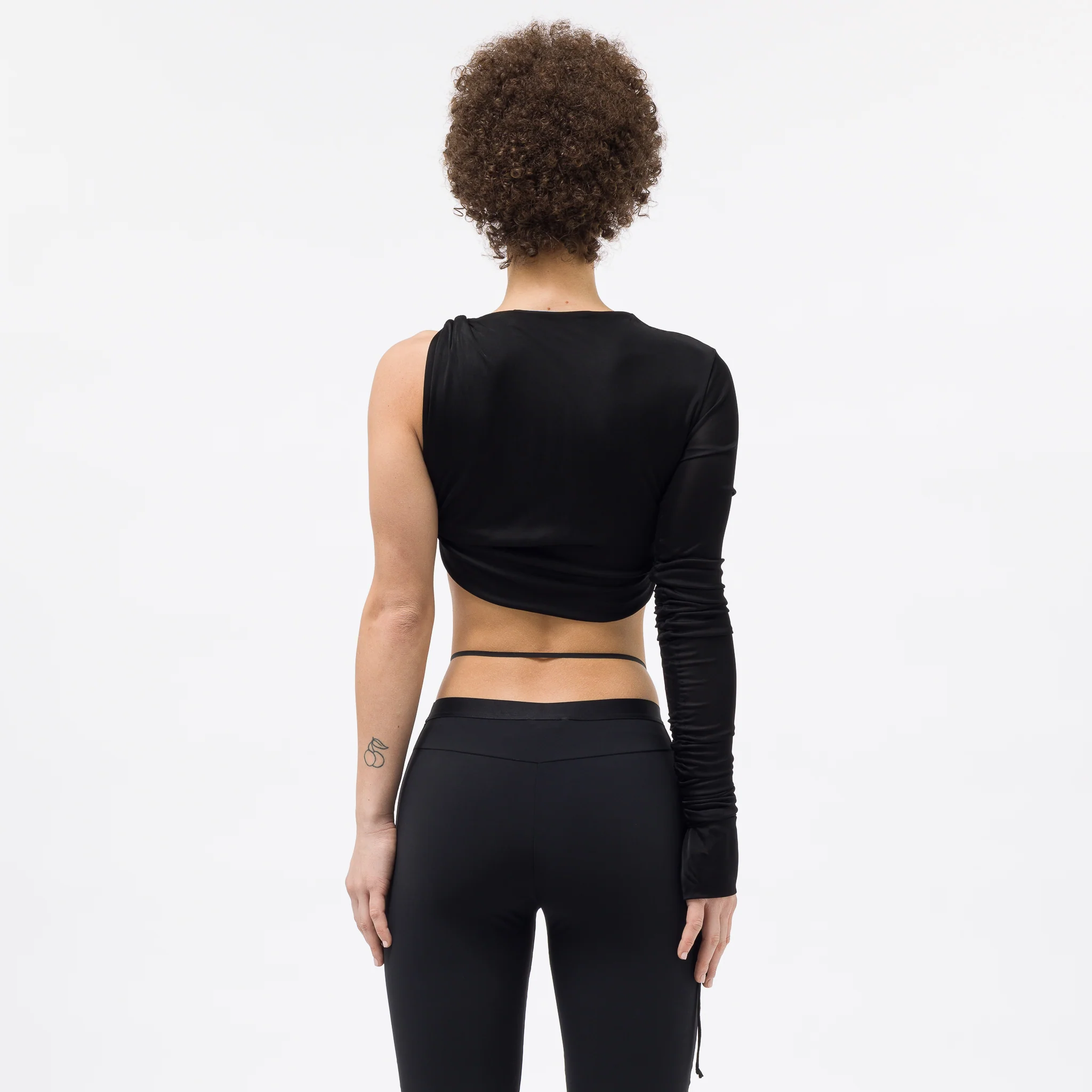 Single Shoulder Blouse in Black - Image 3