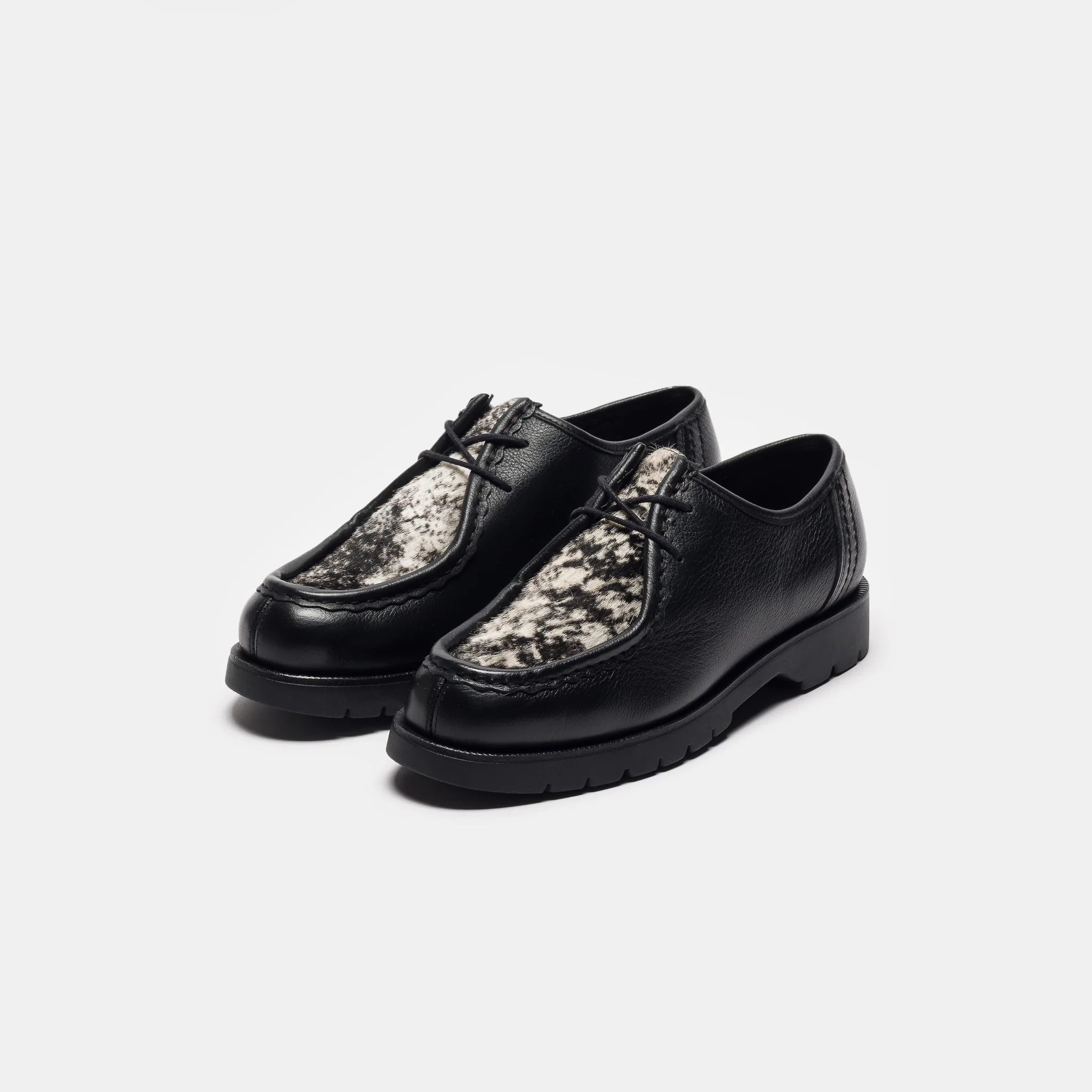 Padrini Moc Toe Shoe in Black/Beige - Image 3
