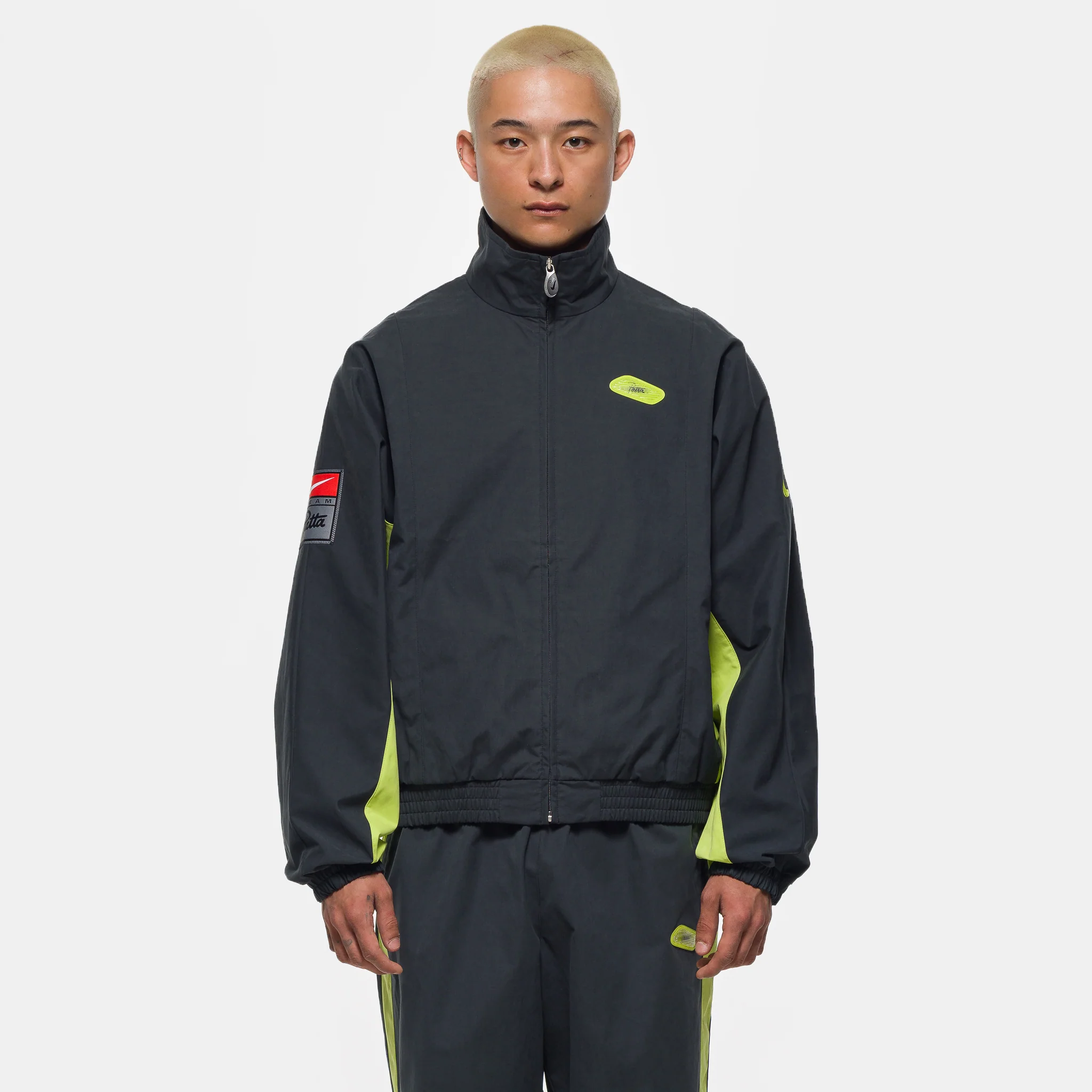 Patta Track Jacket in Black/Cyber