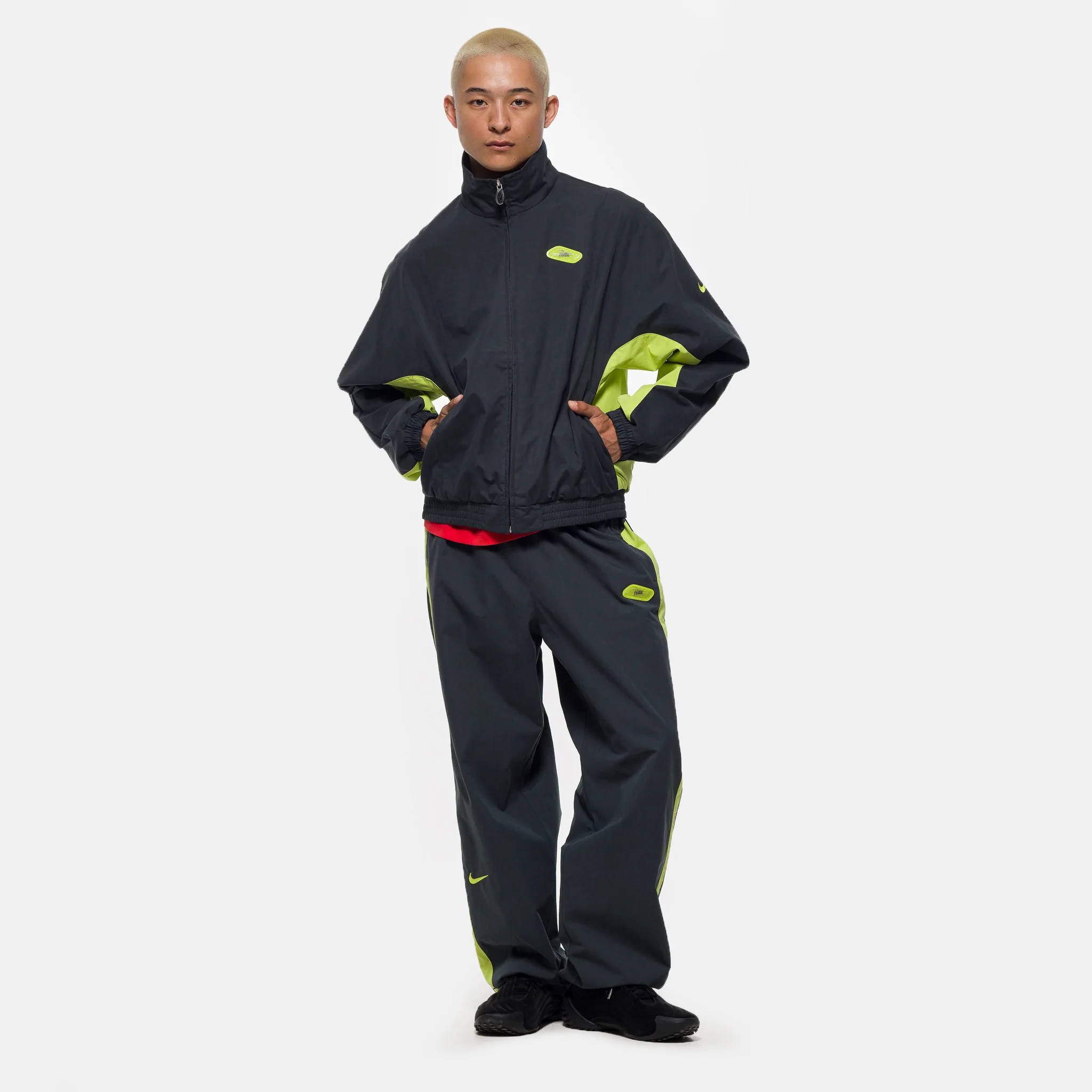 Patta Track Jacket in Black/Cyber - Image 2