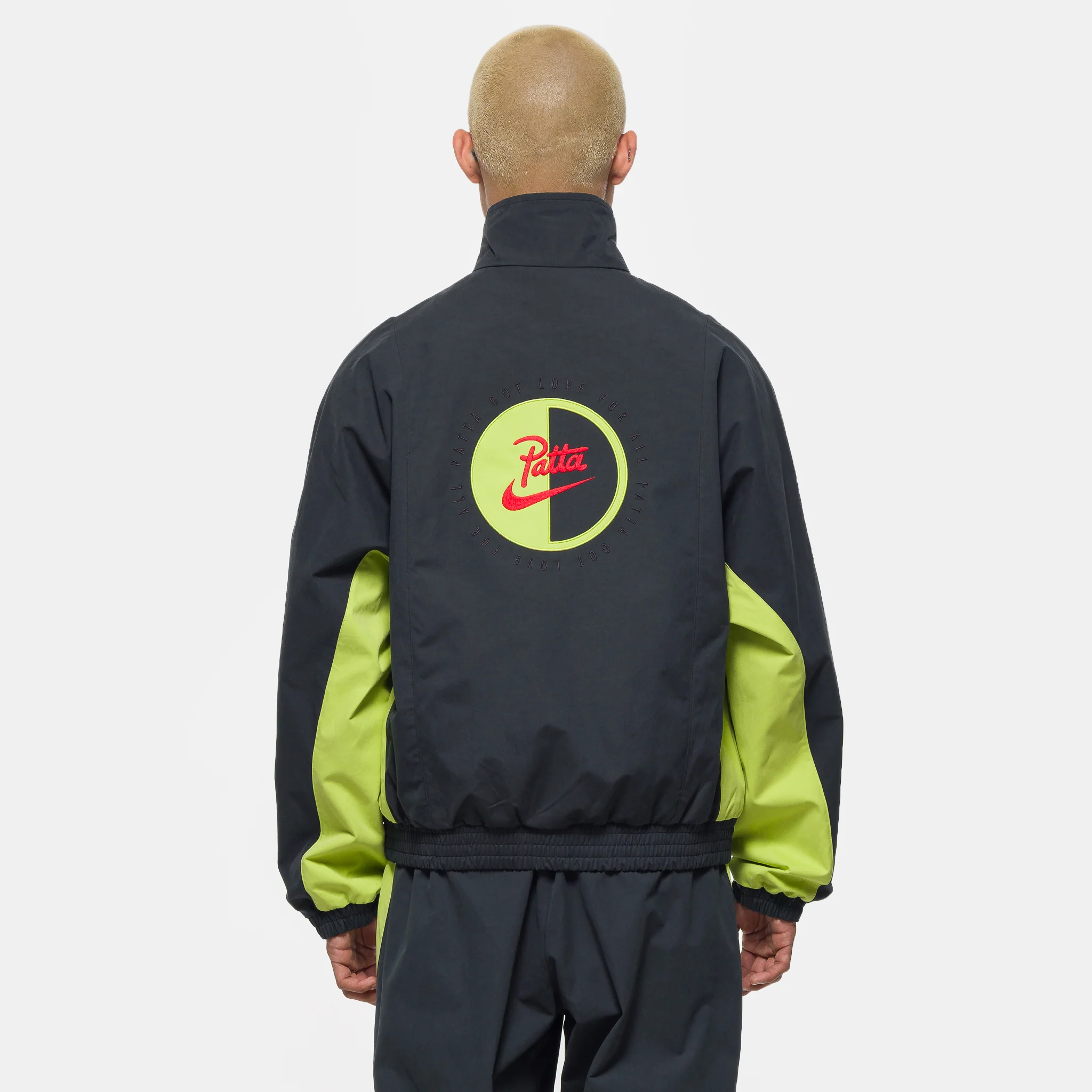 Patta Track Jacket in Black/Cyber - Image 3
