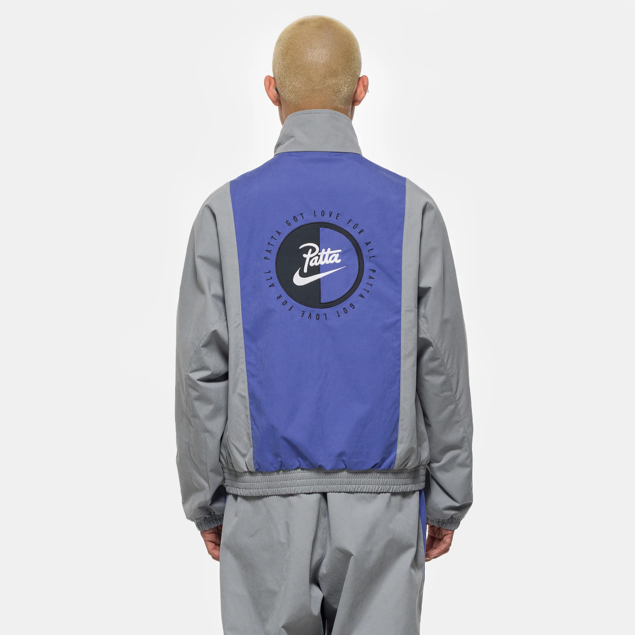 Patta Track Jacket in Particle Grey/Sapphire - Image 3